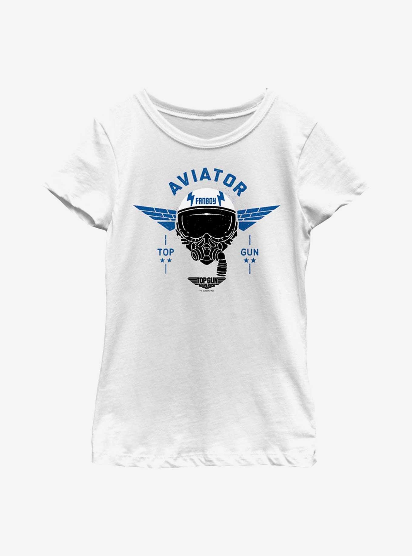 Top Gun: Maverick Fanboy Aviator Youth Girls T-Shirt, WHITE, hi-res
