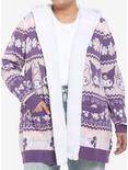 My Melody & Kuromi Sherpa Hooded Open Cardigan Plus Size, MULTI, hi-res