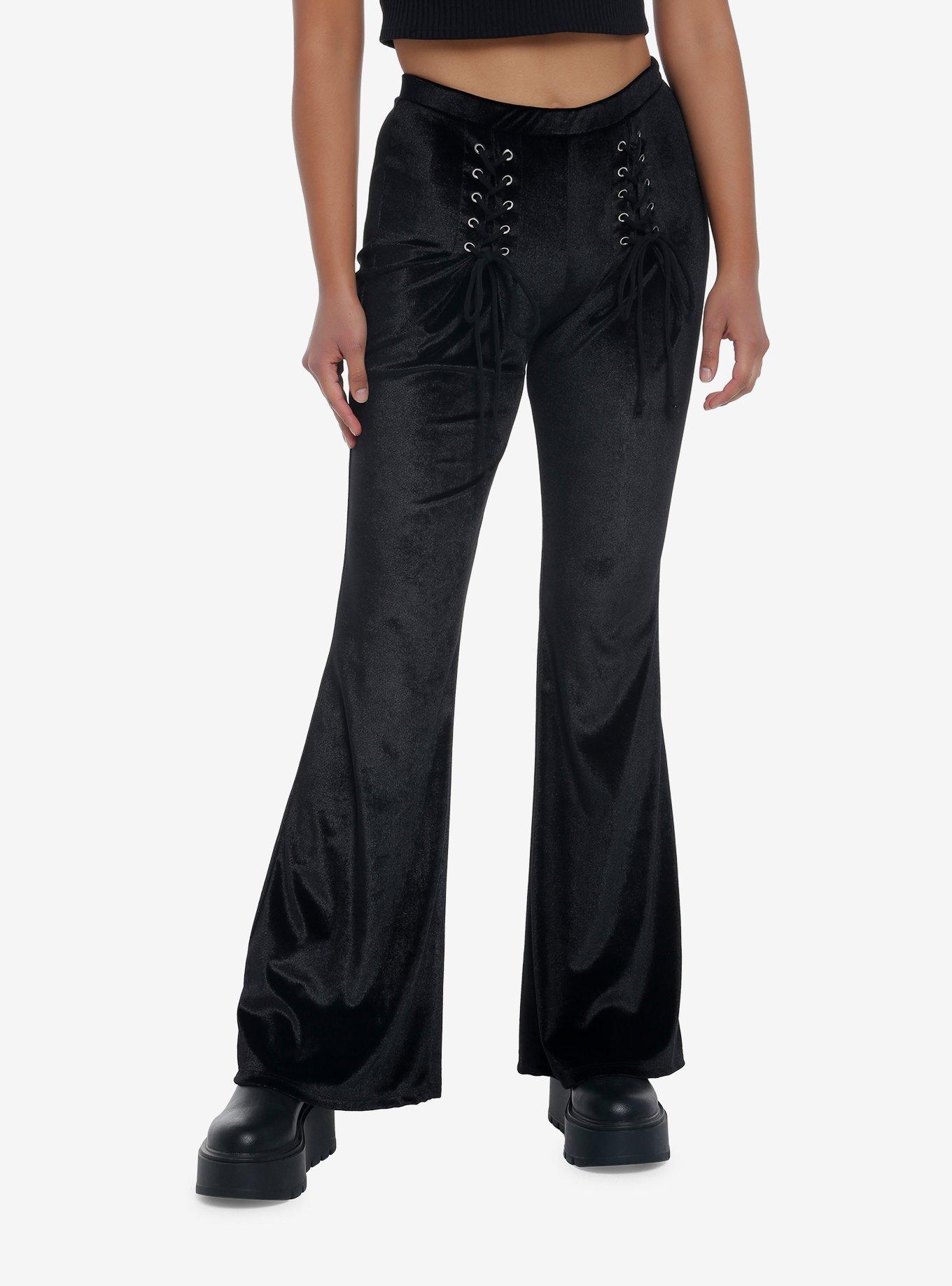 Black High-Waisted Flare Pants, NOCTURNE