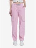 Sweet Society Pink Corduroy Cargo Carpenter Pants With Belt, PINK, hi-res