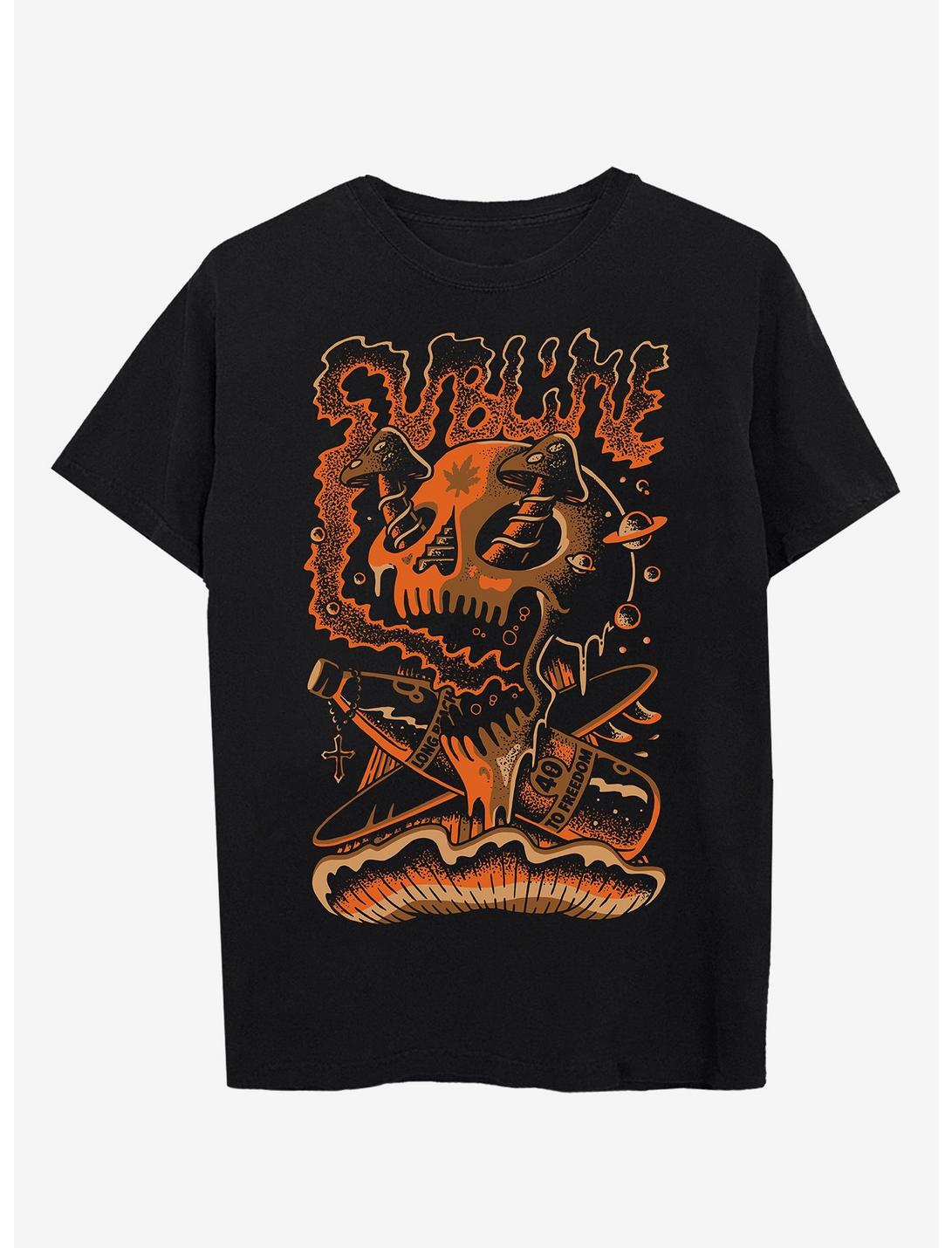 Sublime Skull Boyfriend Fit Girls T-Shirt, BLACK, hi-res