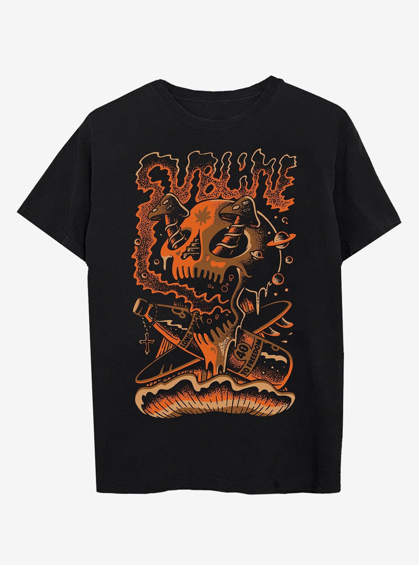 Sublime Skull Boyfriend Fit Girls T-Shirt, BLACK, hi-res