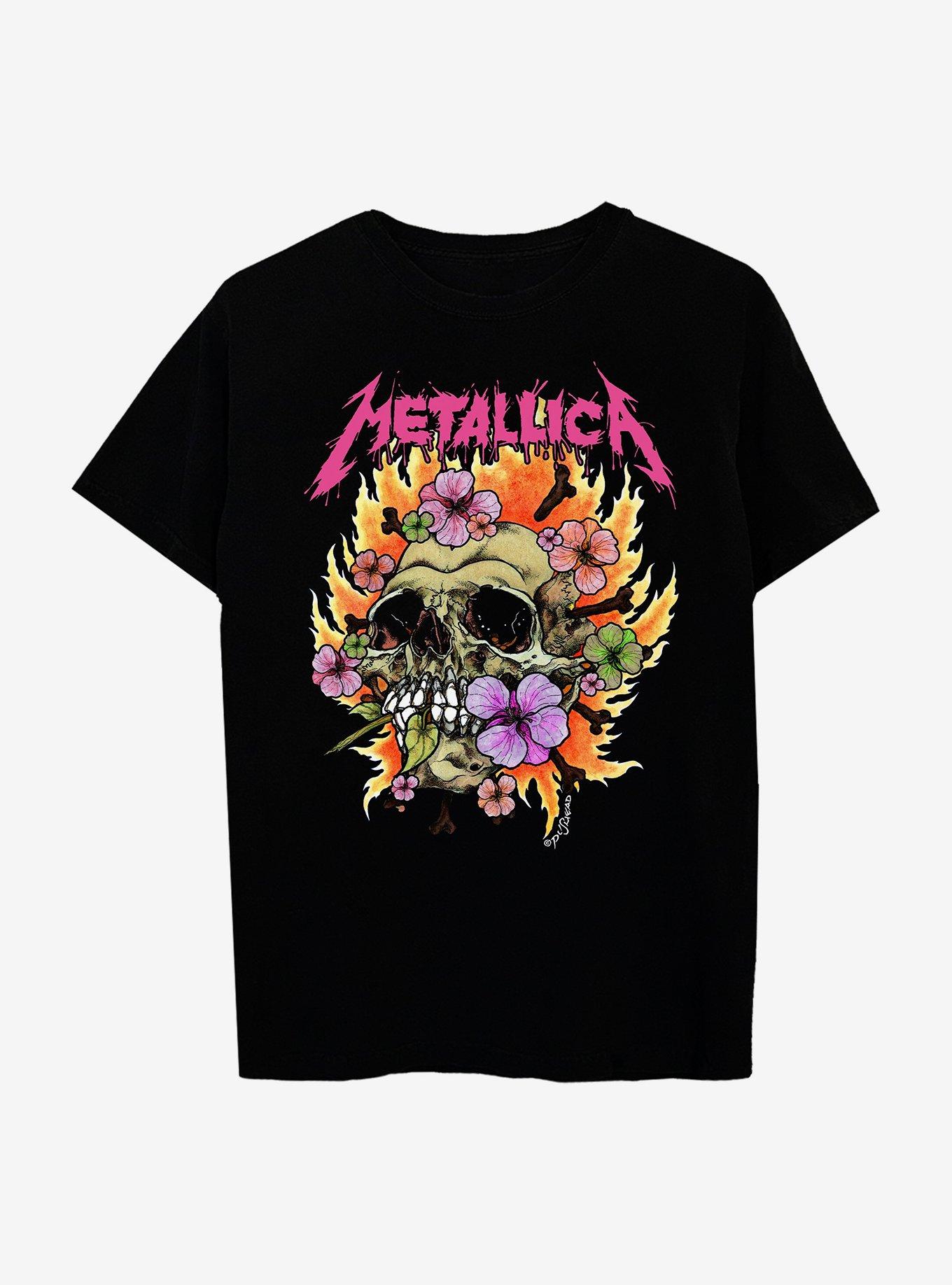 Metallica Floral Skull Boyfriend Fit Girls T Shirt Hot Topic