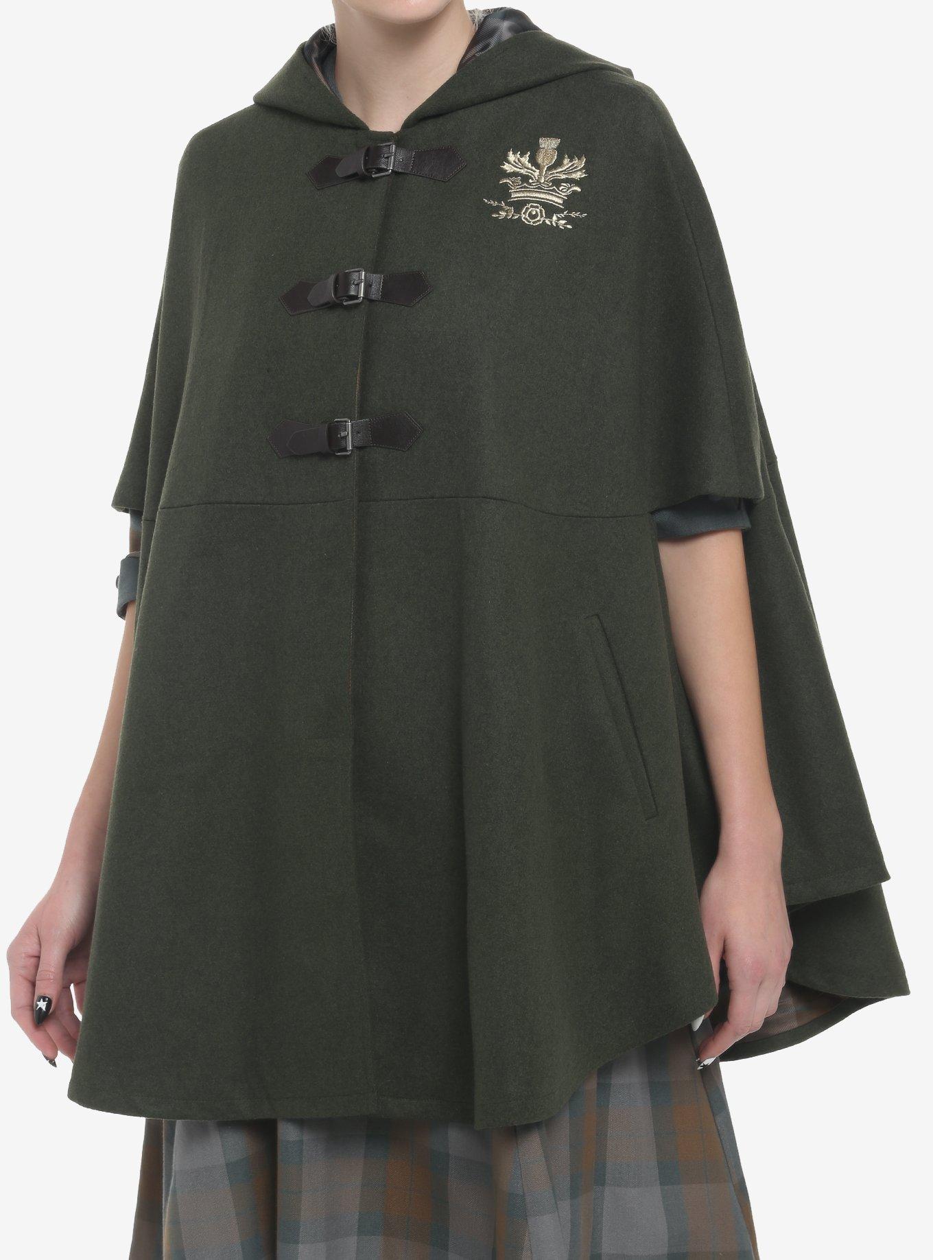 Her Universe Outlander Hooded Cape, DARK GREEN, hi-res