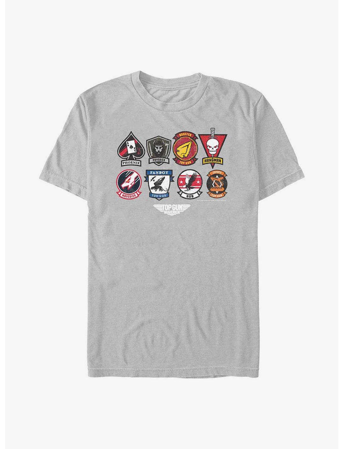 Top Gun Maverick Badge Layout T-Shirt, SILVER, hi-res