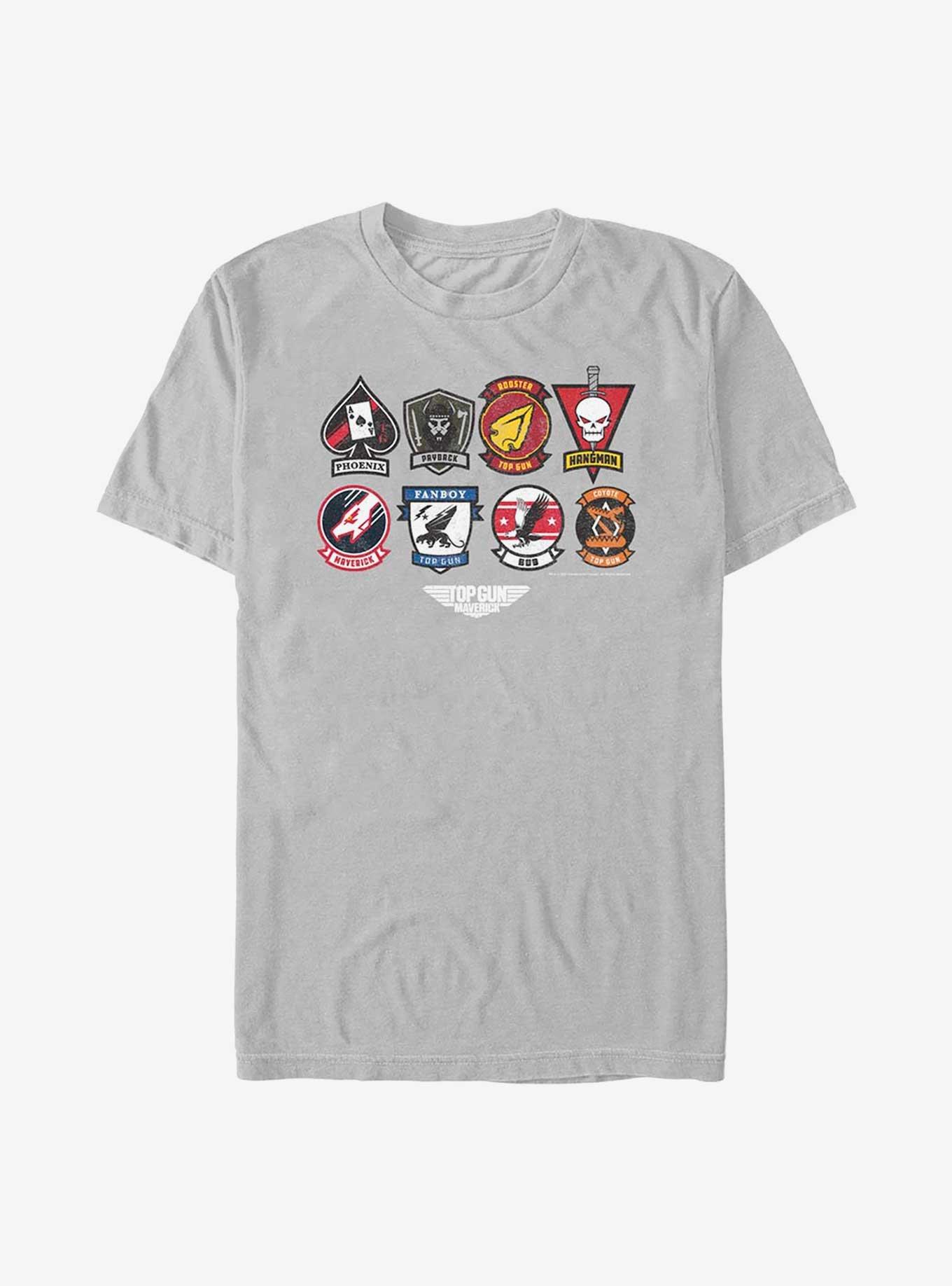 Top Gun Maverick Badge Layout T-Shirt, SILVER, hi-res