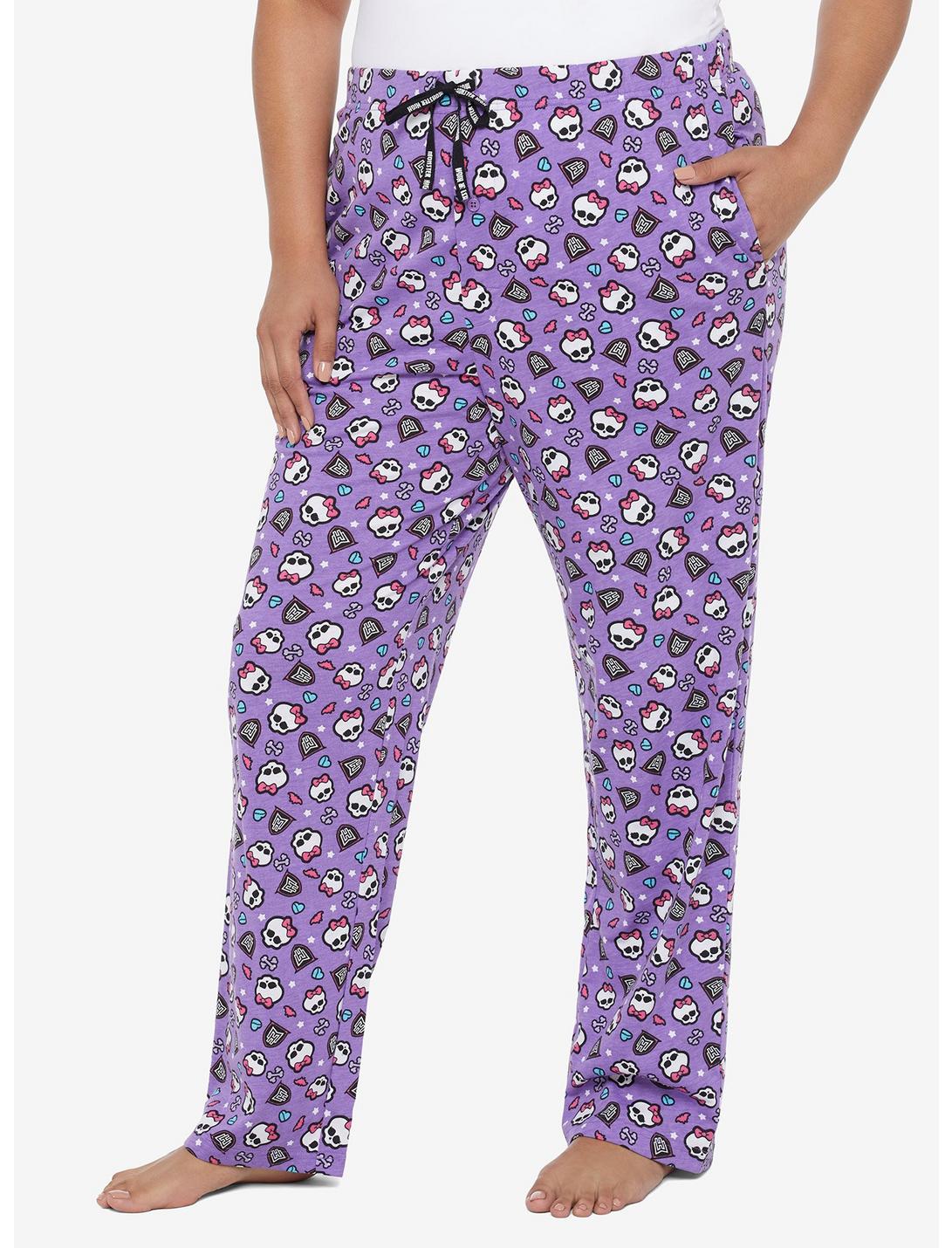 Monster High Logo Pajama Pants Plus Size, PURPLE, hi-res