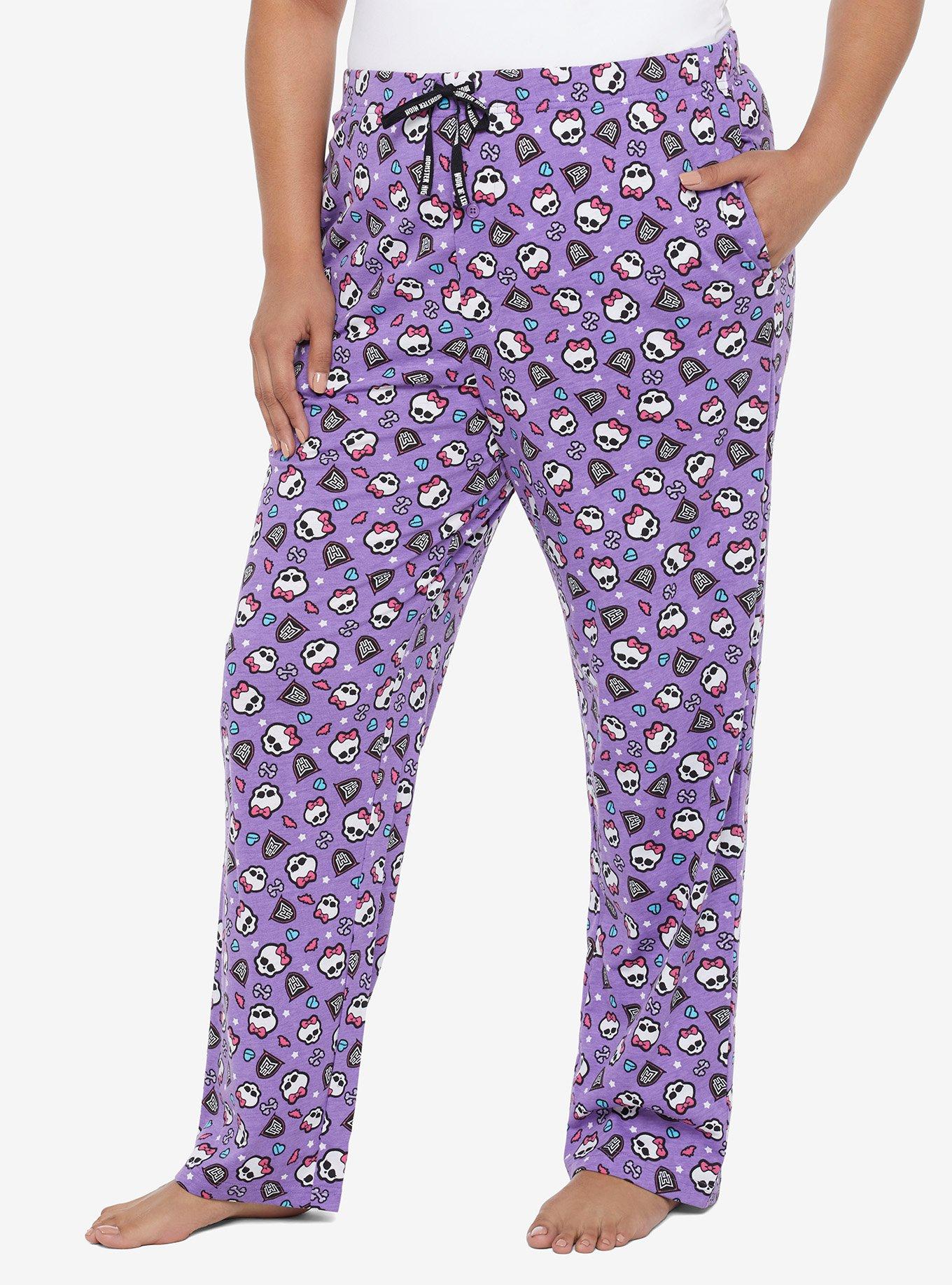 Monster High Logo Pajama Pants Plus Size, PURPLE, hi-res