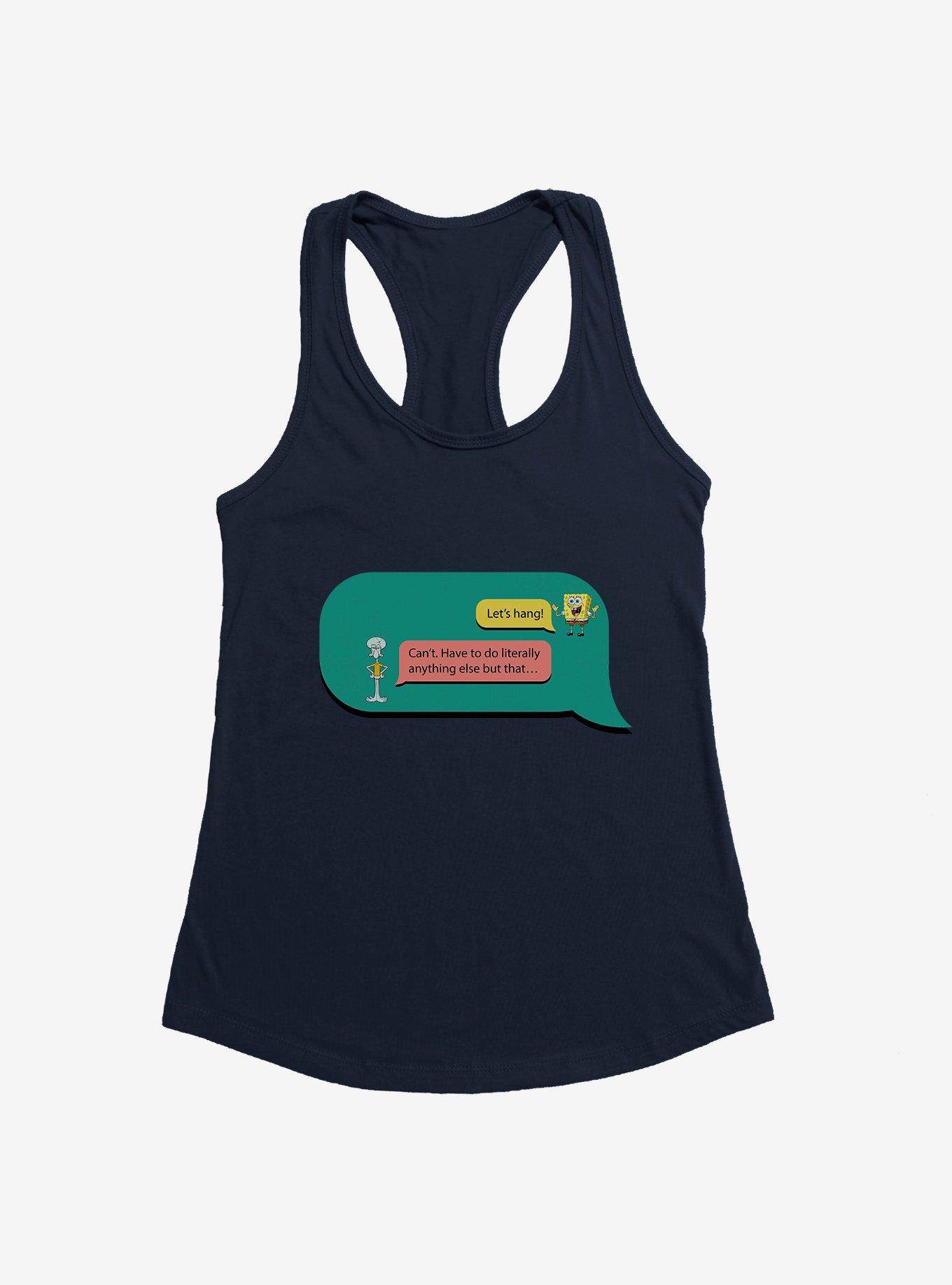 SpongeBob SquarePants Text Bubble Let's Hang Girls Tank Top, MIDNIGHT NAVY, hi-res