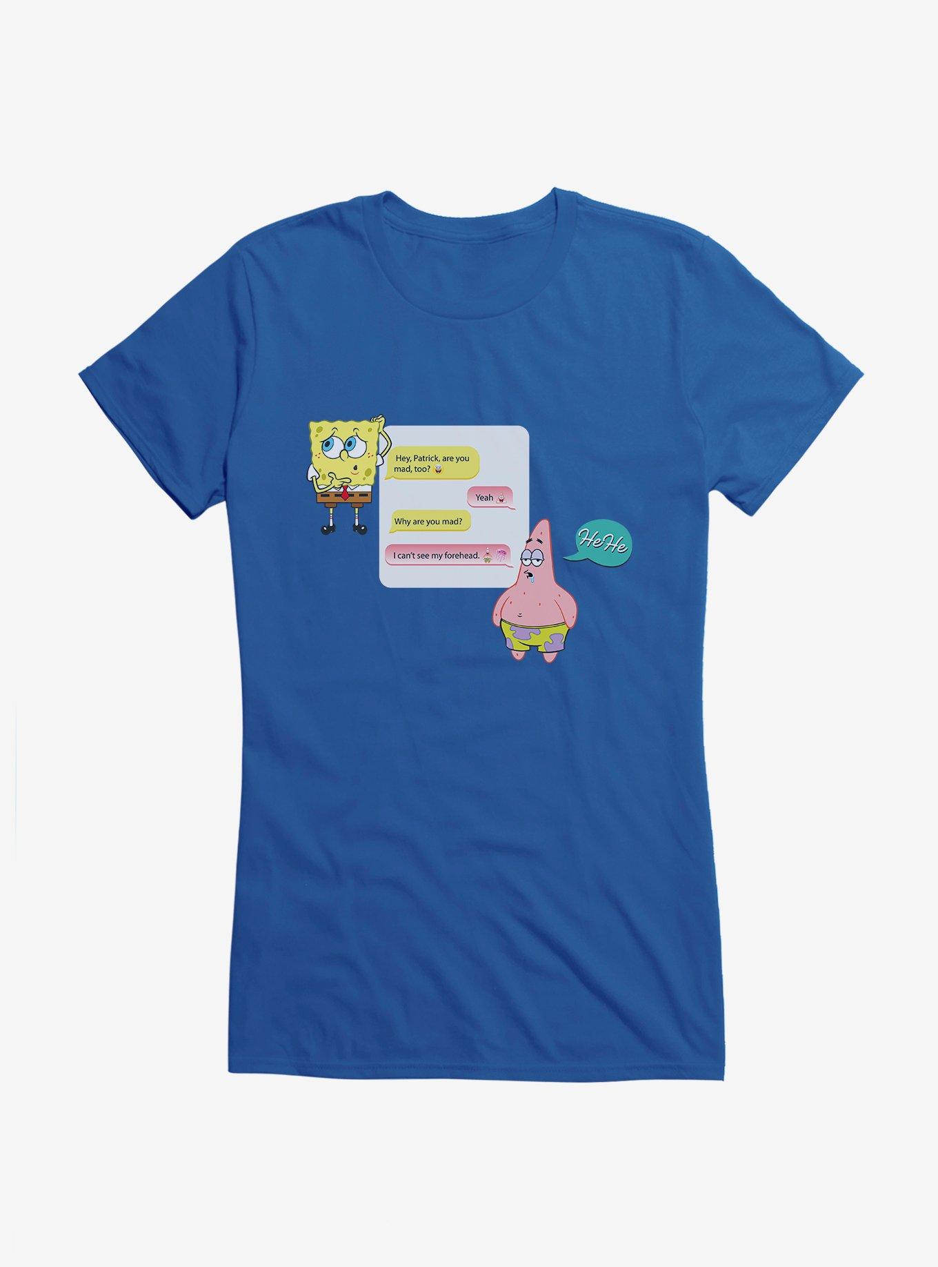 SpongeBob SquarePants Can't See My Forehead Girls T-Shirt, ROYAL, hi-res