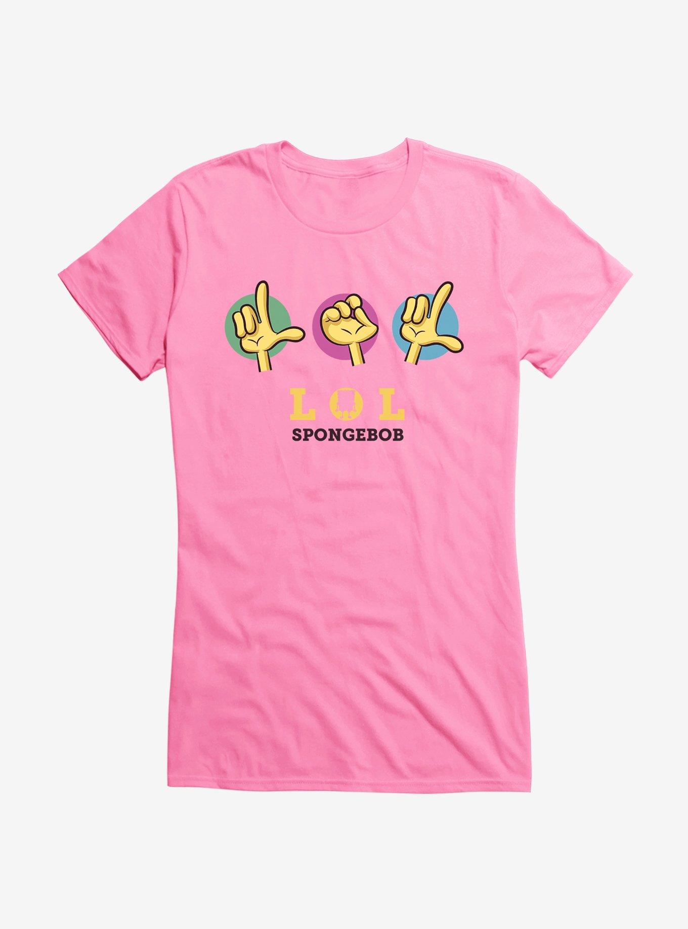 SpongeBob SquarePants LOL Hands Girls T-Shirt, CHARITY PINK, hi-res