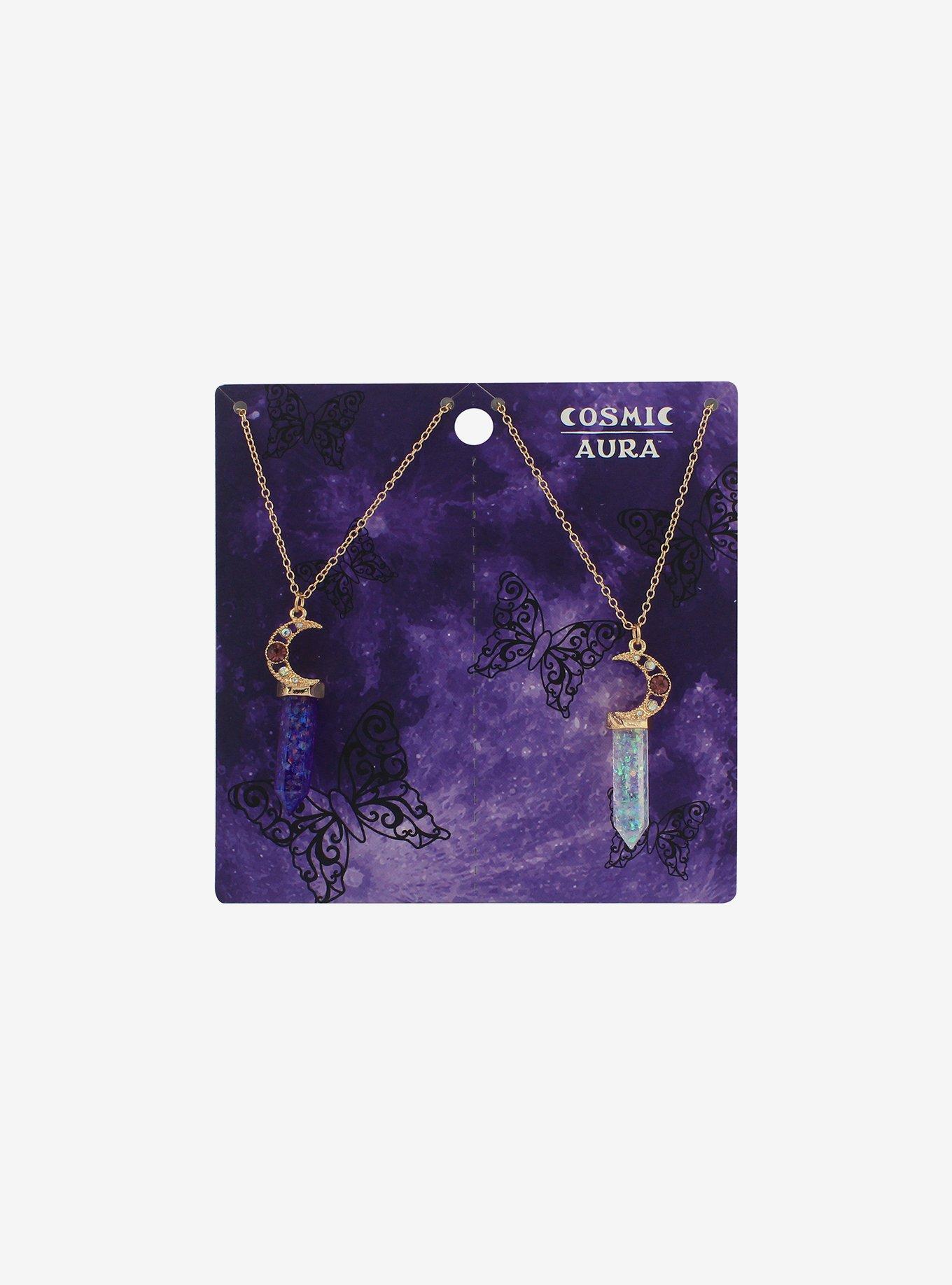 Moon Gem Sparkle Crystal Best Friend Necklace Set, , hi-res