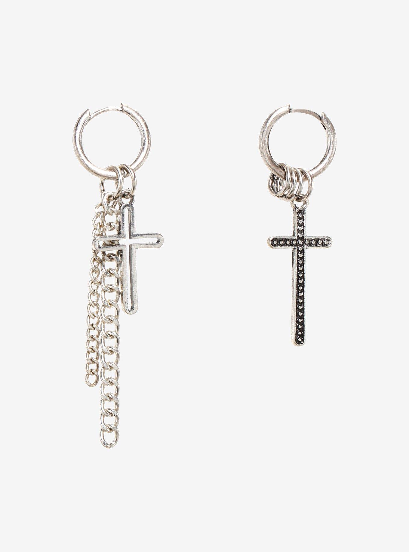 Cross earrings deals hot topic