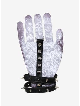 Faux Leather Spike Hand Ring Bracelet, , hi-res