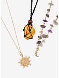 Amber Stone Celestial Necklace Set, , hi-res