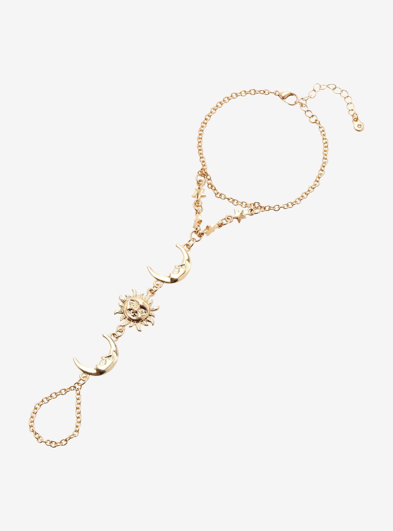 Celestial Chain Hand Ring Bracelet, , hi-res