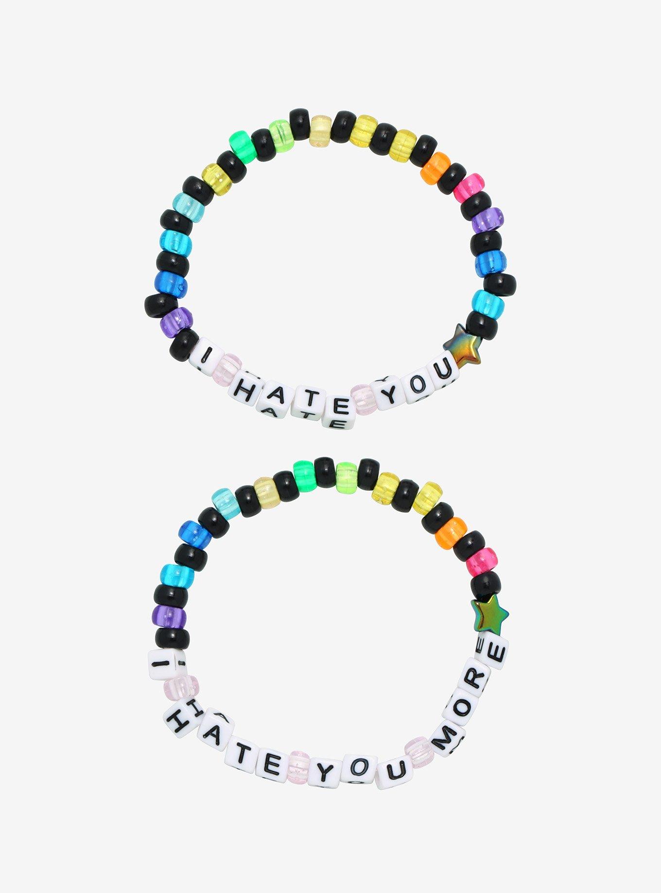 Hate You Rainbow Best Friend Beaded Bracelet Set | Hot Topic