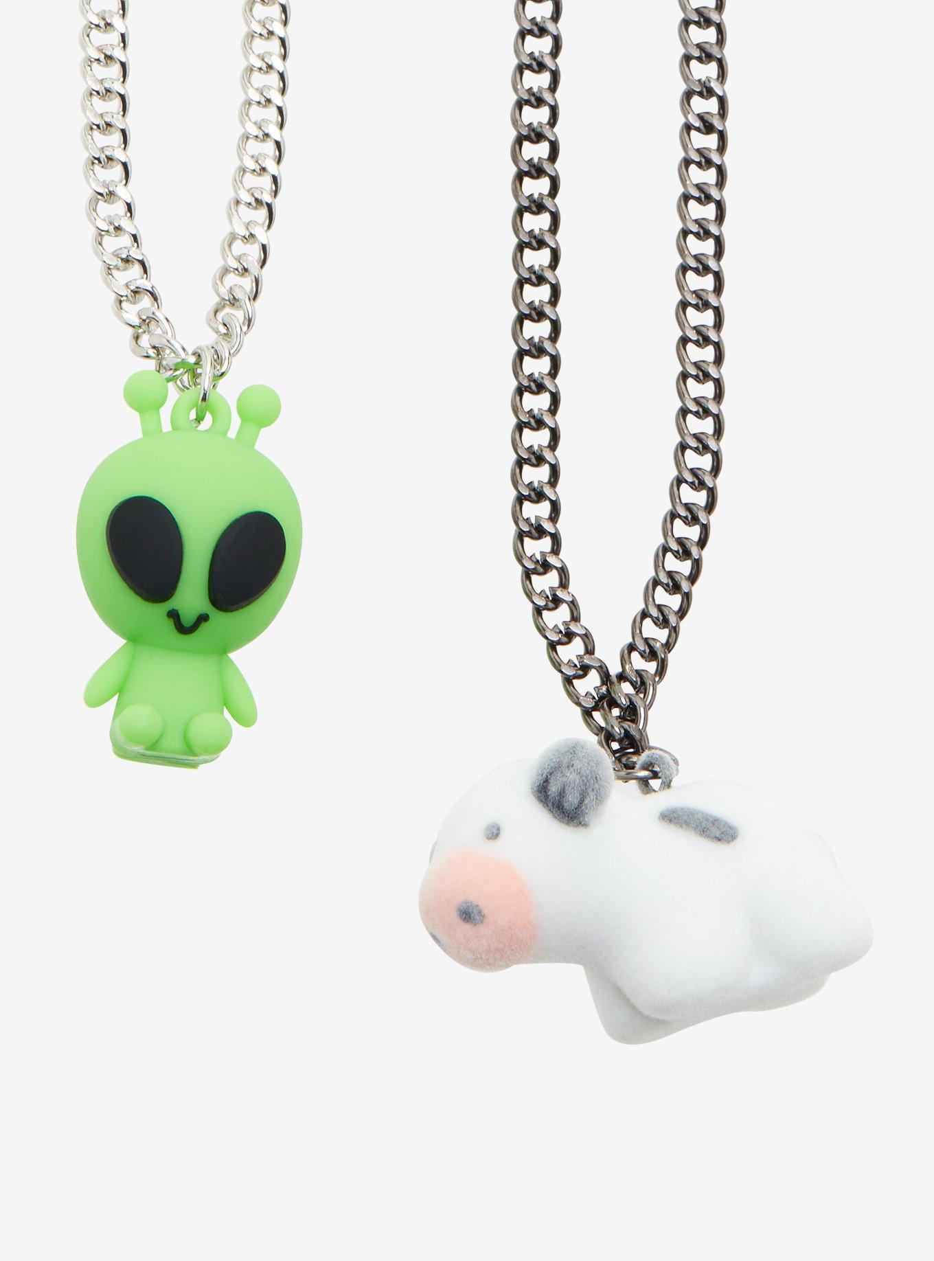 Alien & Cow Best Friend Necklace Set, , hi-res