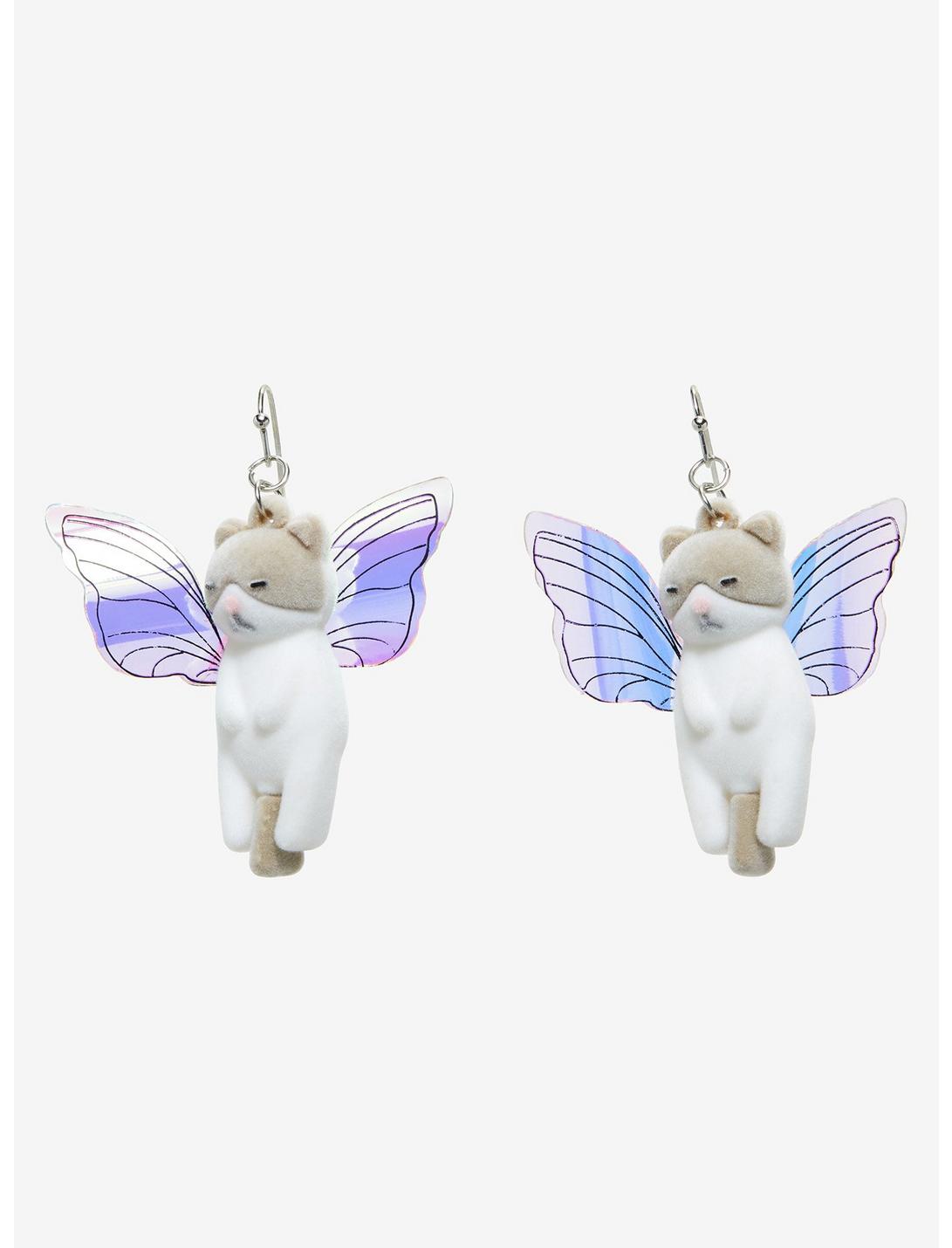 Fuzzy Kitty Fairy Earrings, , hi-res