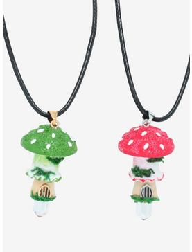 Mushroom House Crystal Best Friend Necklace Set, , hi-res