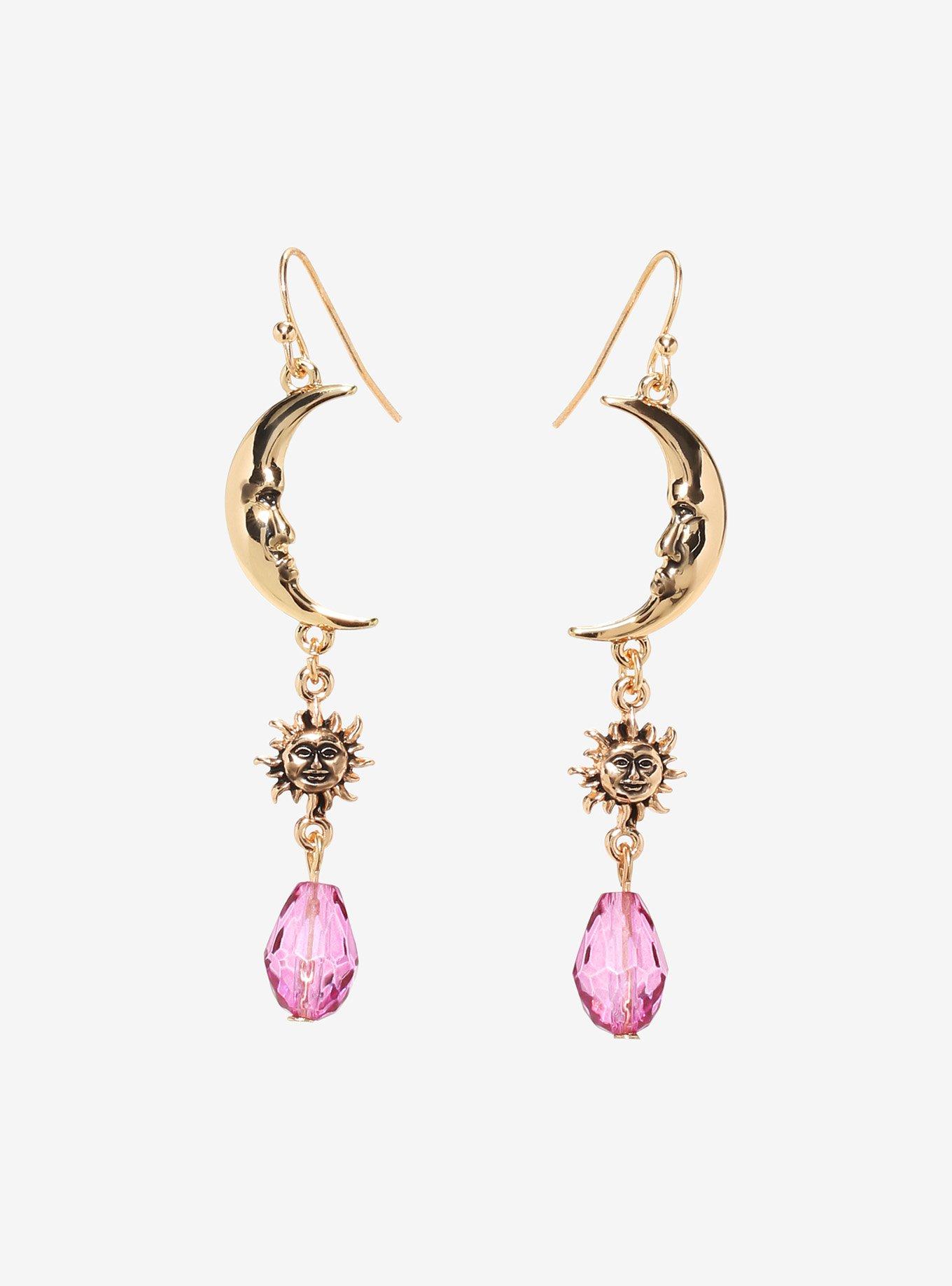 Celestial Icons Purple Gem Earrings, , hi-res