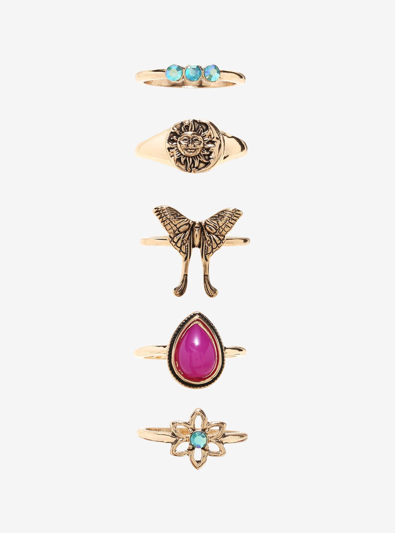 Sun Butterfly Boho Ring Set, , hi-res