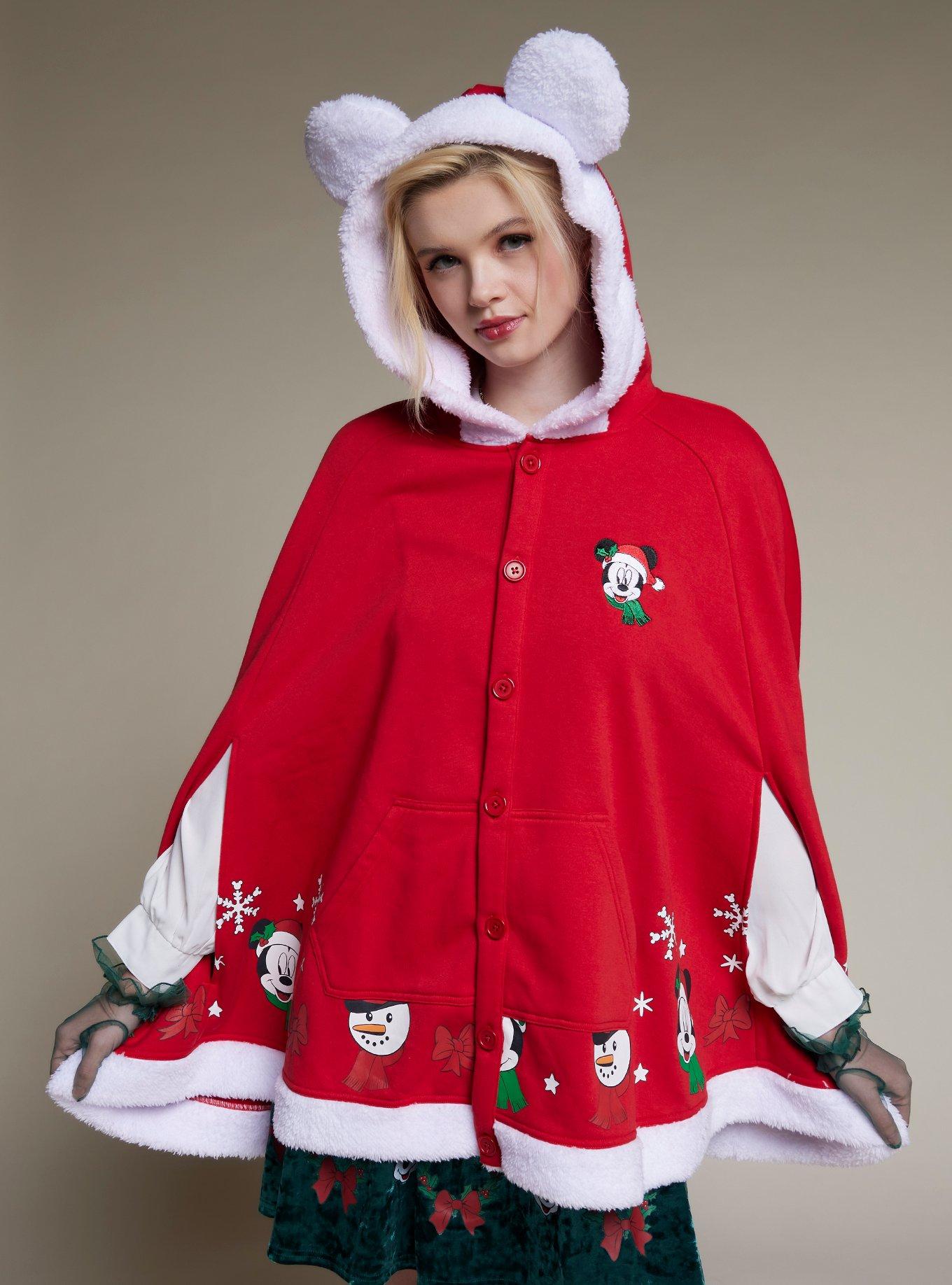 Her Universe Disney Holiday Mickey Mouse Girls Hooded Cape, MULTI, hi-res