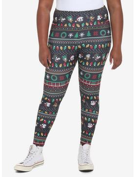 Her Universe Disney Holiday Mickey Mouse & Friends Fair Isle Leggings Plus Size, , hi-res