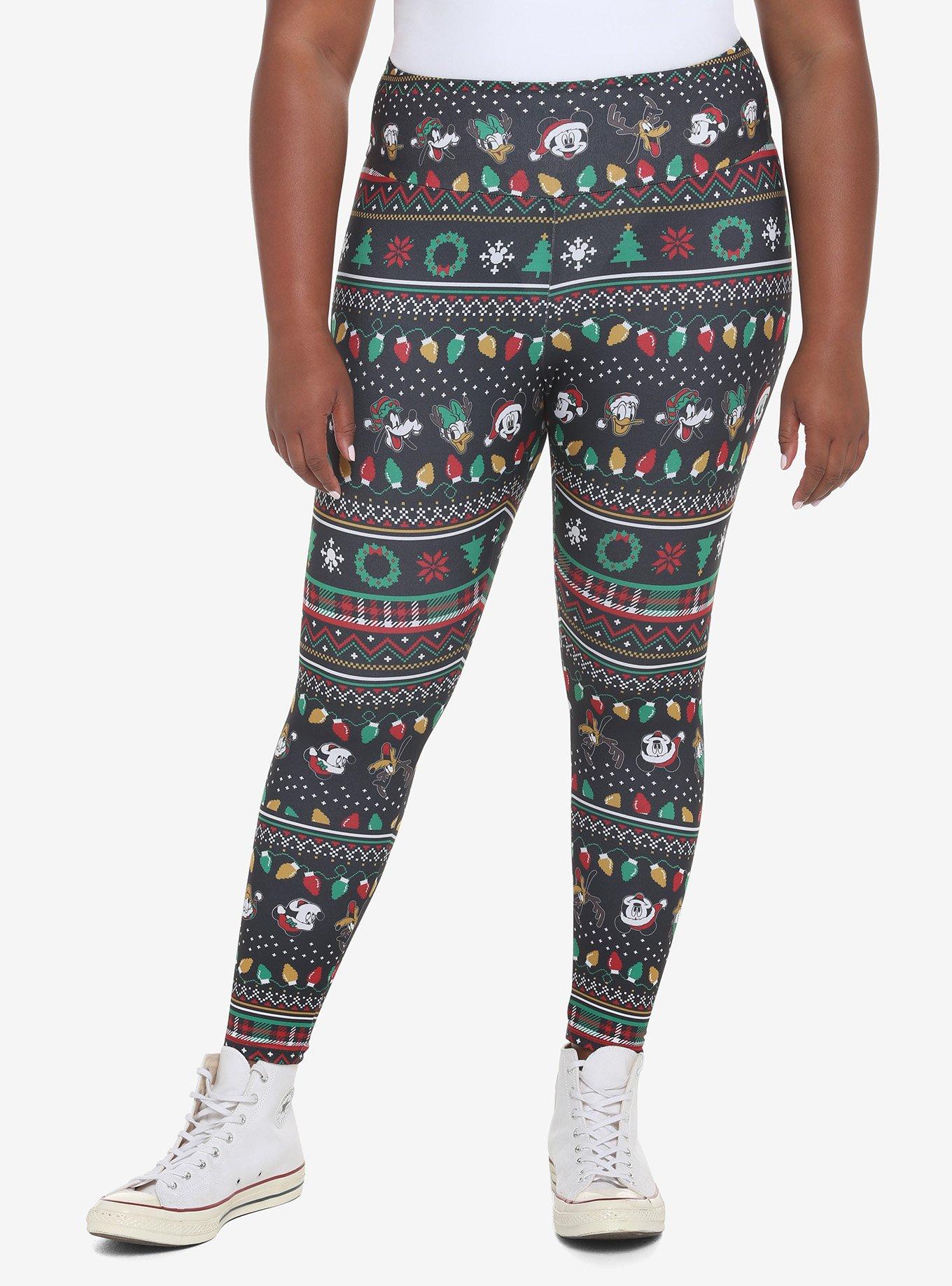 Her Universe Disney Holiday Mickey Mouse & Friends Fair Isle Leggings Plus  Size