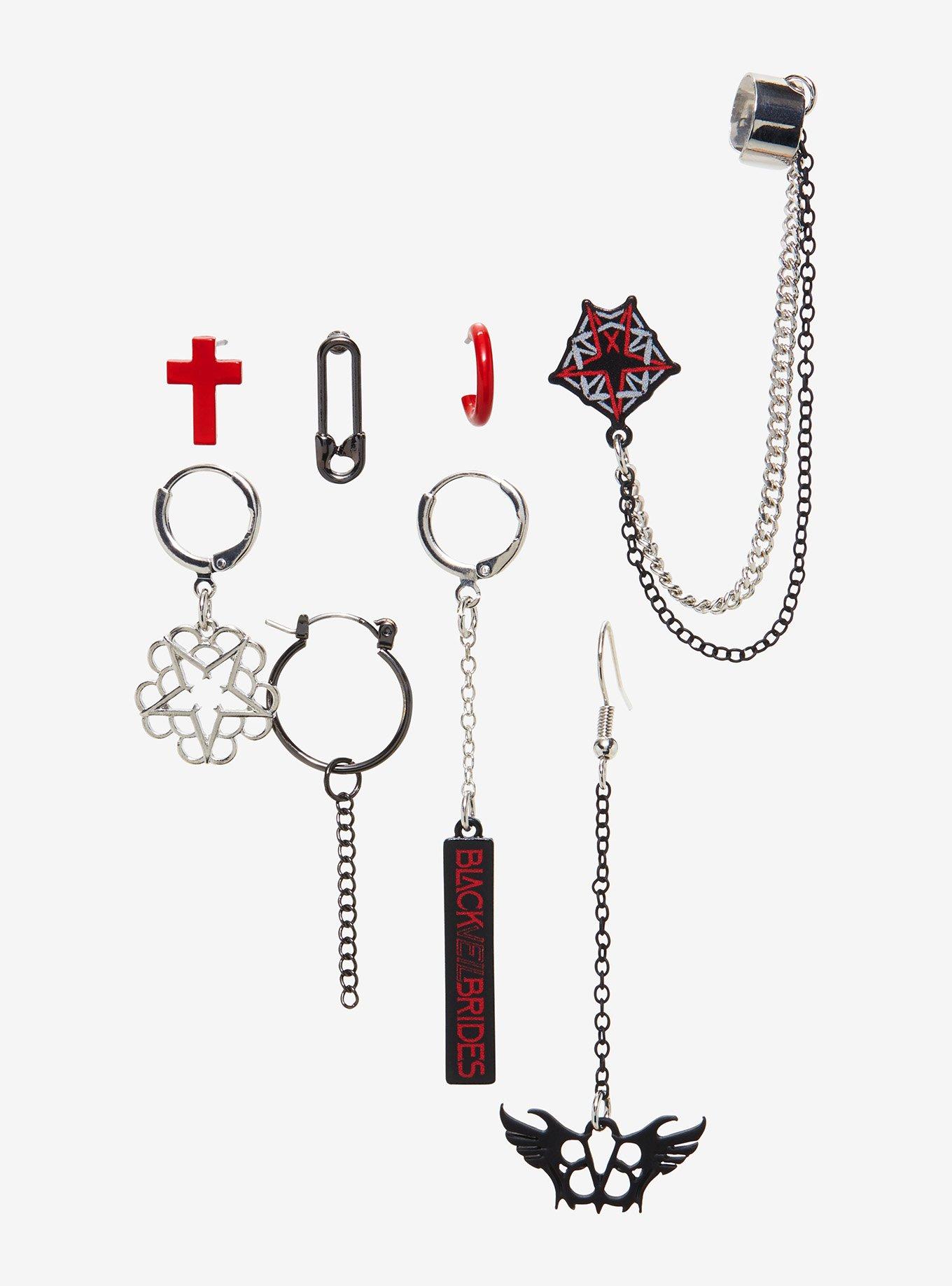 Black Veil Brides Icons Mismatch Earring Set, , hi-res