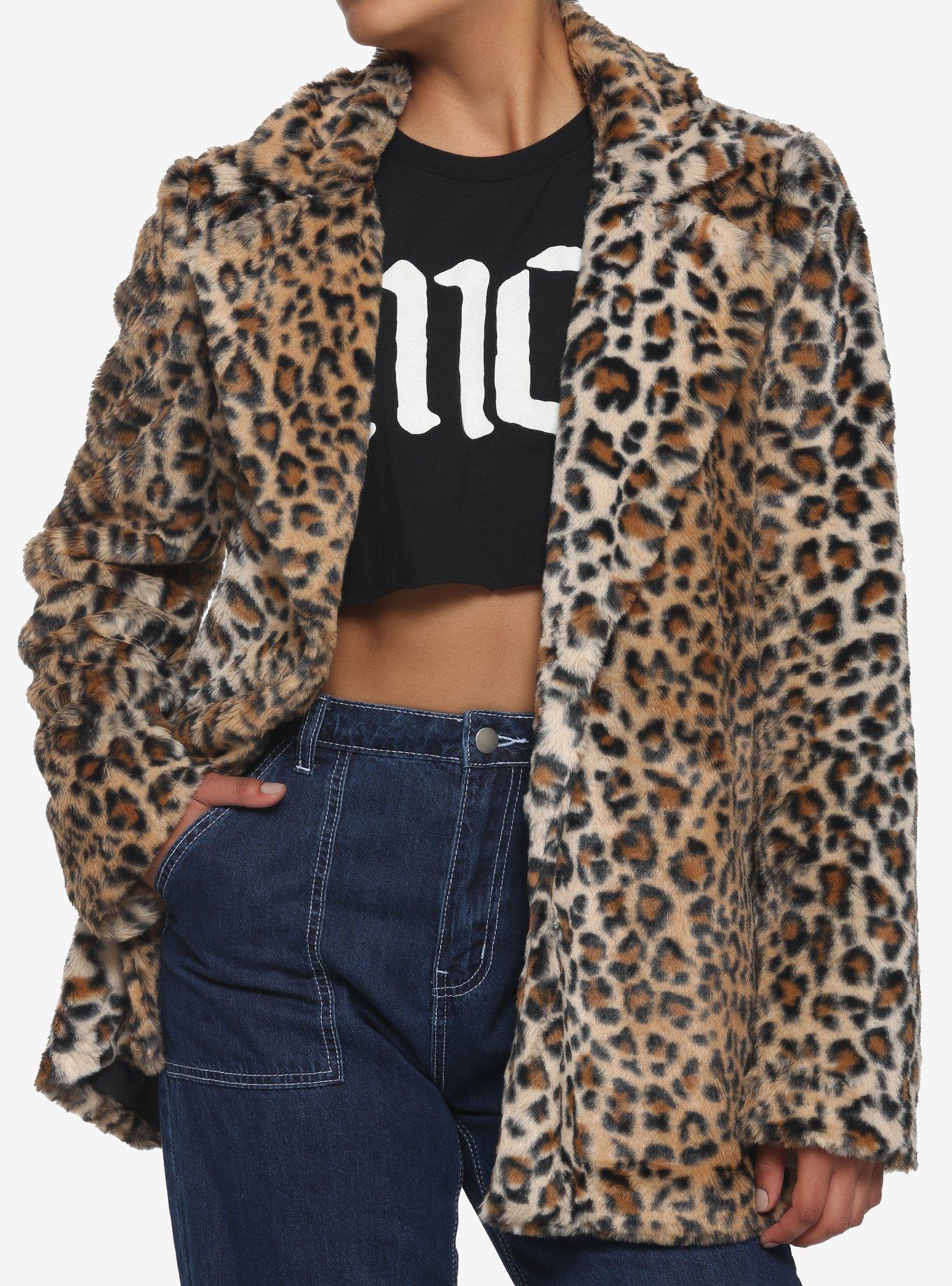 Blue Leopard Print Faux Fur Jacket Panther Embroidery – Jukebox Fashion