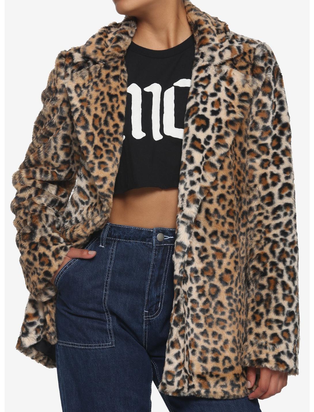 Leopard Faux Fur Girls Coat, MULTI, hi-res
