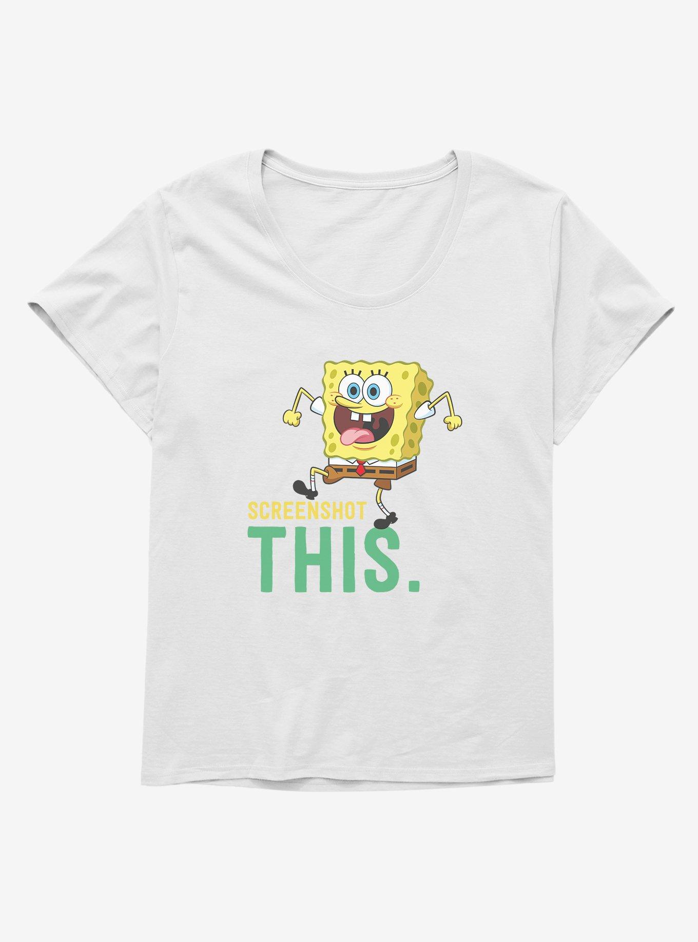 SpongeBob SquarePants Screenshot This Girls T-Shirt Plus Size, WHITE, hi-res