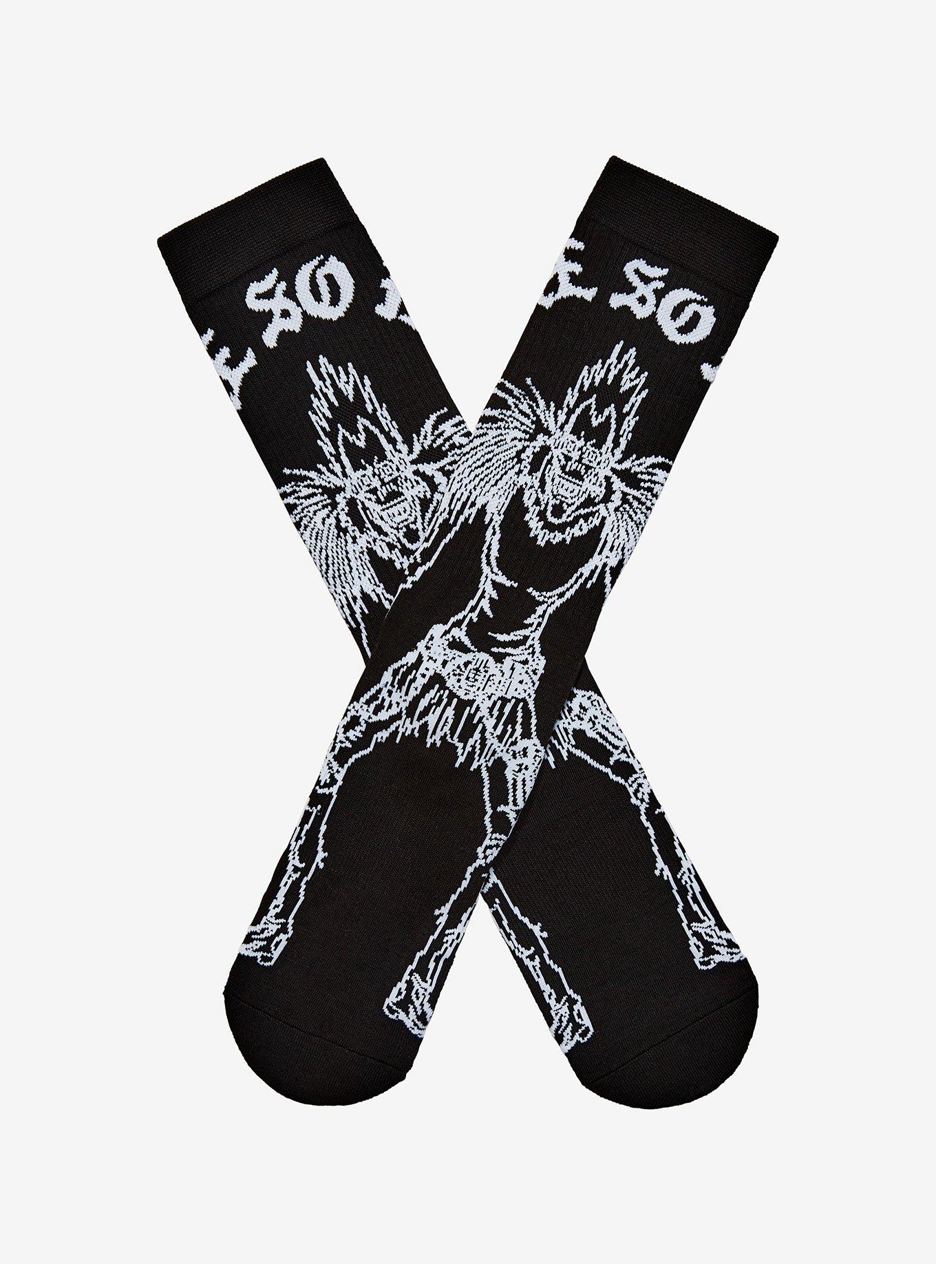 Death Note Ryuk Outline Crew Socks, , hi-res