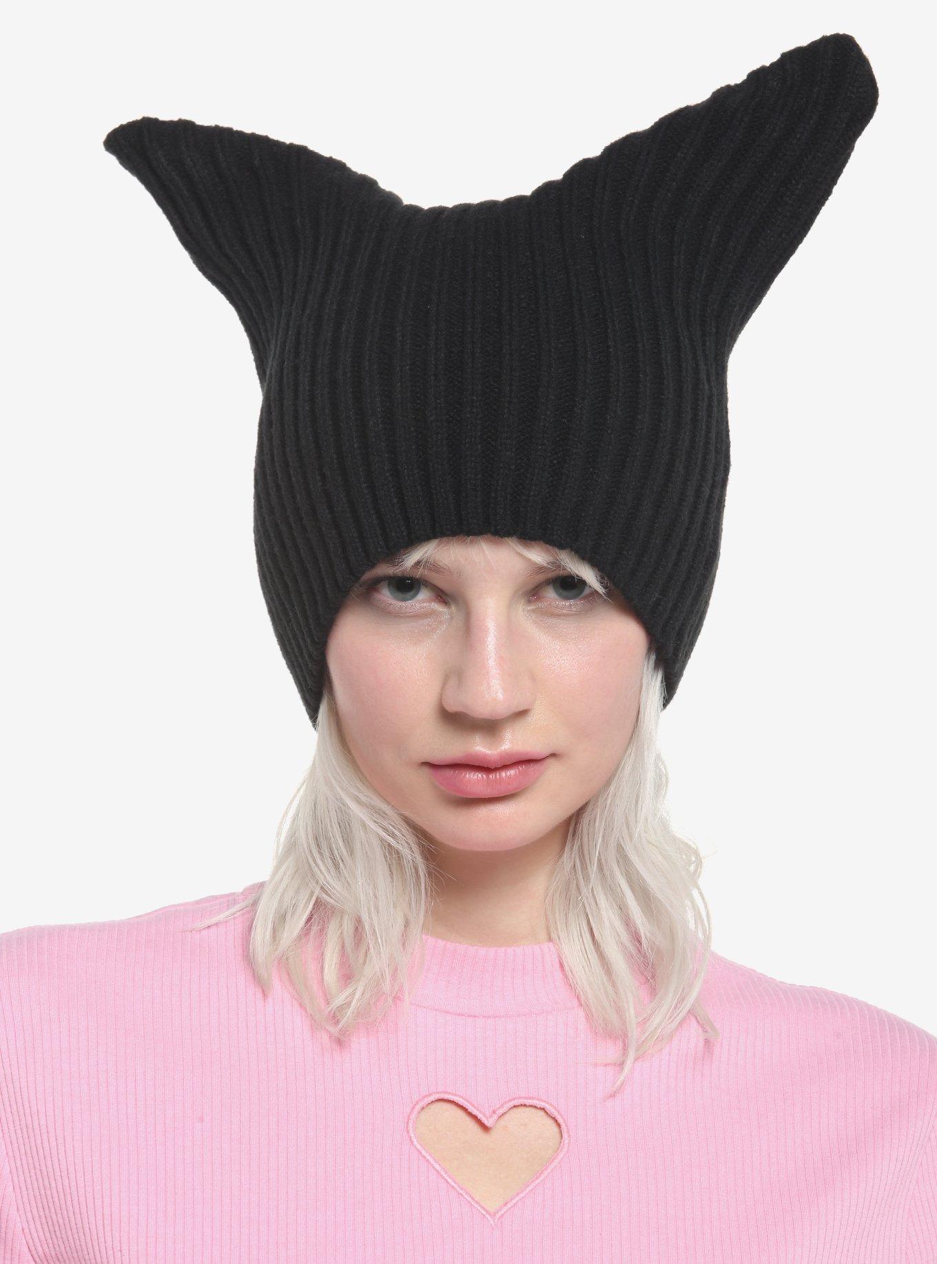 Black Ribbed Ear Beanie, , hi-res