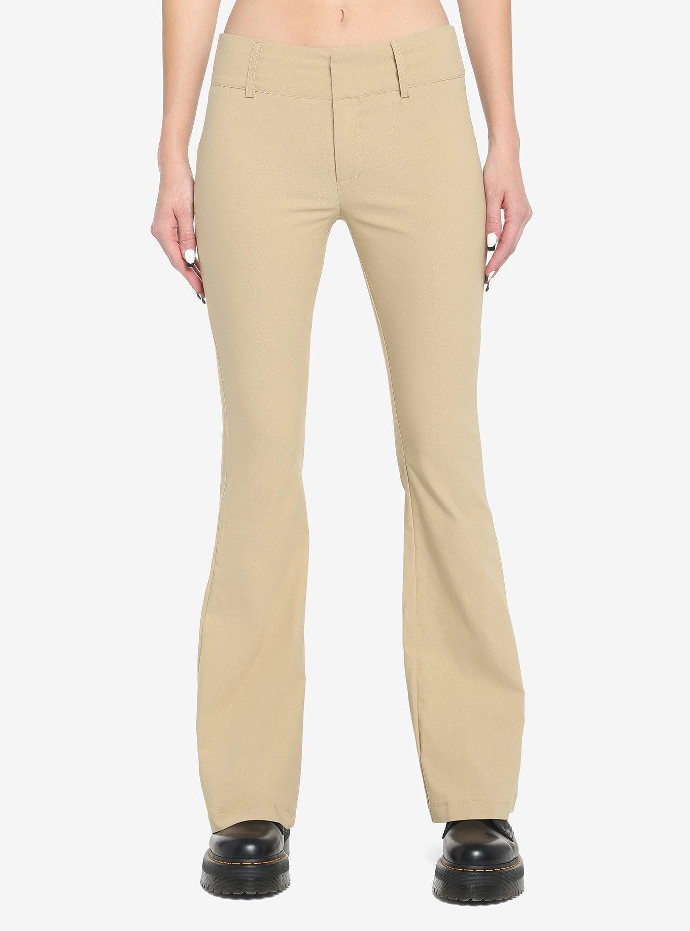 Beige Flare Pants, , hi-res