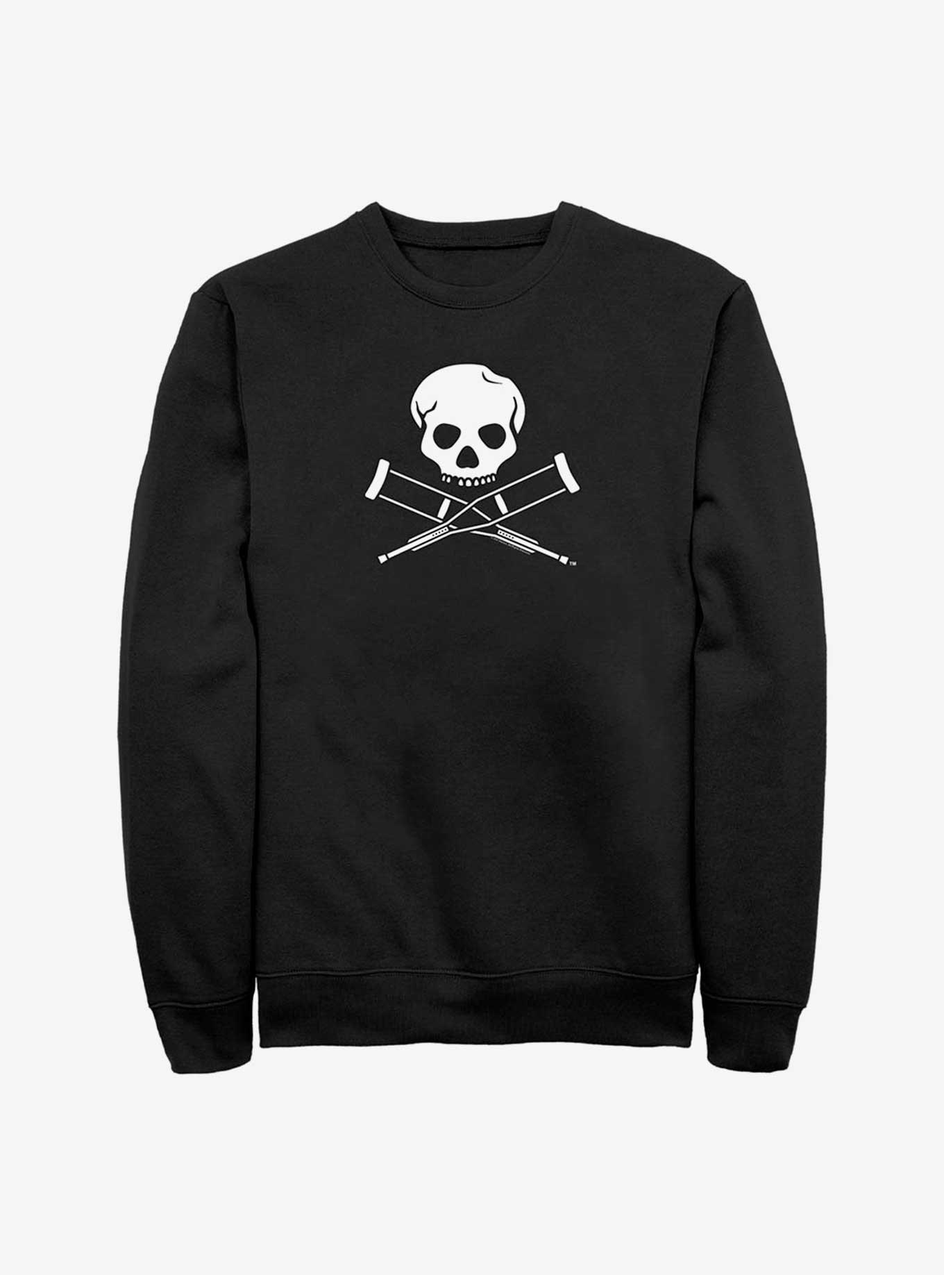 Jackass Skull Logo Crewneck, BLACK, hi-res