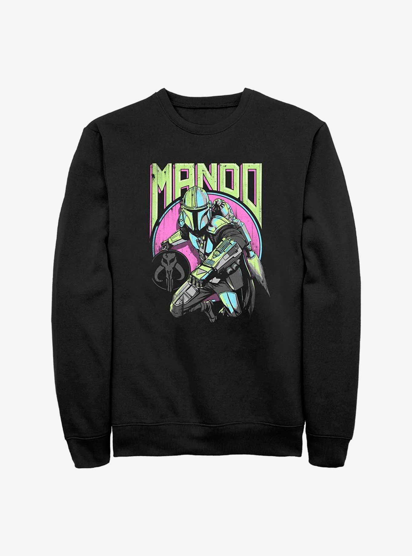 Star Wars The Mandalorian New Wave Crewneck, BLACK, hi-res