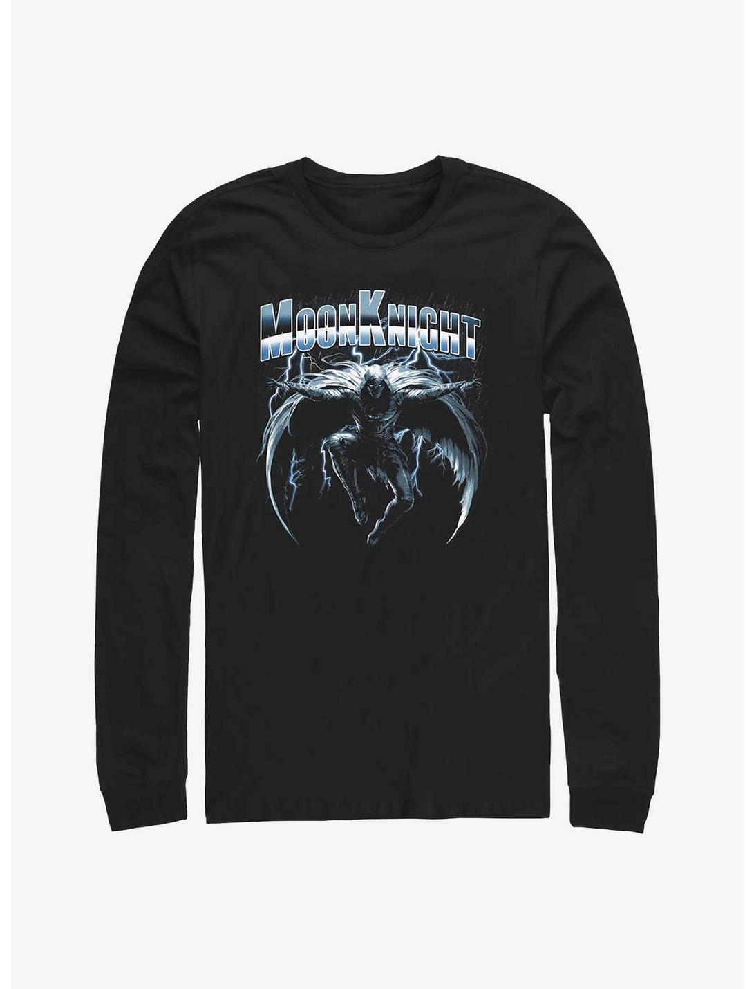 Marvel Moon Knight Dark Rain Long Sleeve T-Shirt, BLACK, hi-res