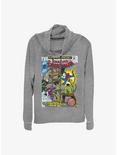 Marvel Spider-Man The Sinister Six Comic Cowl Neck Long-Sleeve Top, GRAY HTR, hi-res