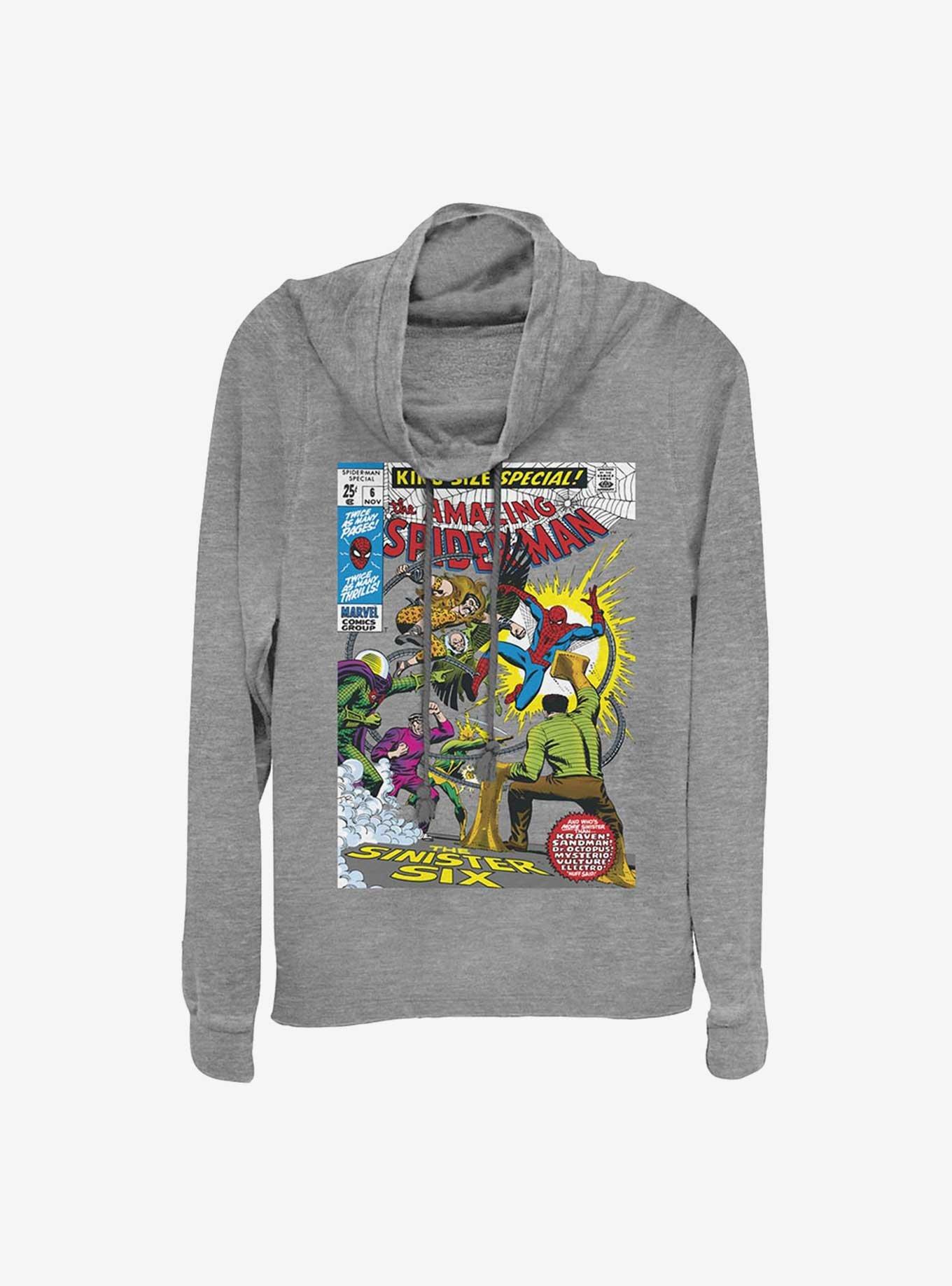 Marvel Spider-Man The Sinister Six Comic Cowl Neck Long-Sleeve Top, , hi-res