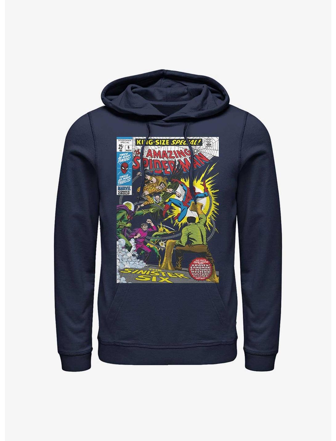 Marvel Spider-Man The Sinister Six Comic Hoodie, NAVY, hi-res