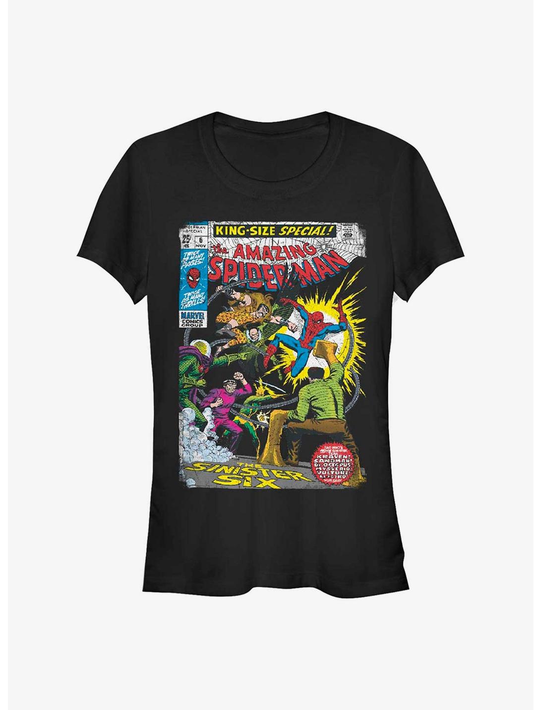 Marvel Spider-Man The Sinister Six Comic Girls T-Shirt, BLACK, hi-res