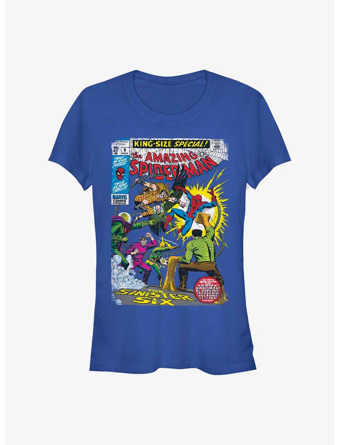 Marvel Spider-Man The Sinister Six Comic Girls T-Shirt, ROYAL, hi-res