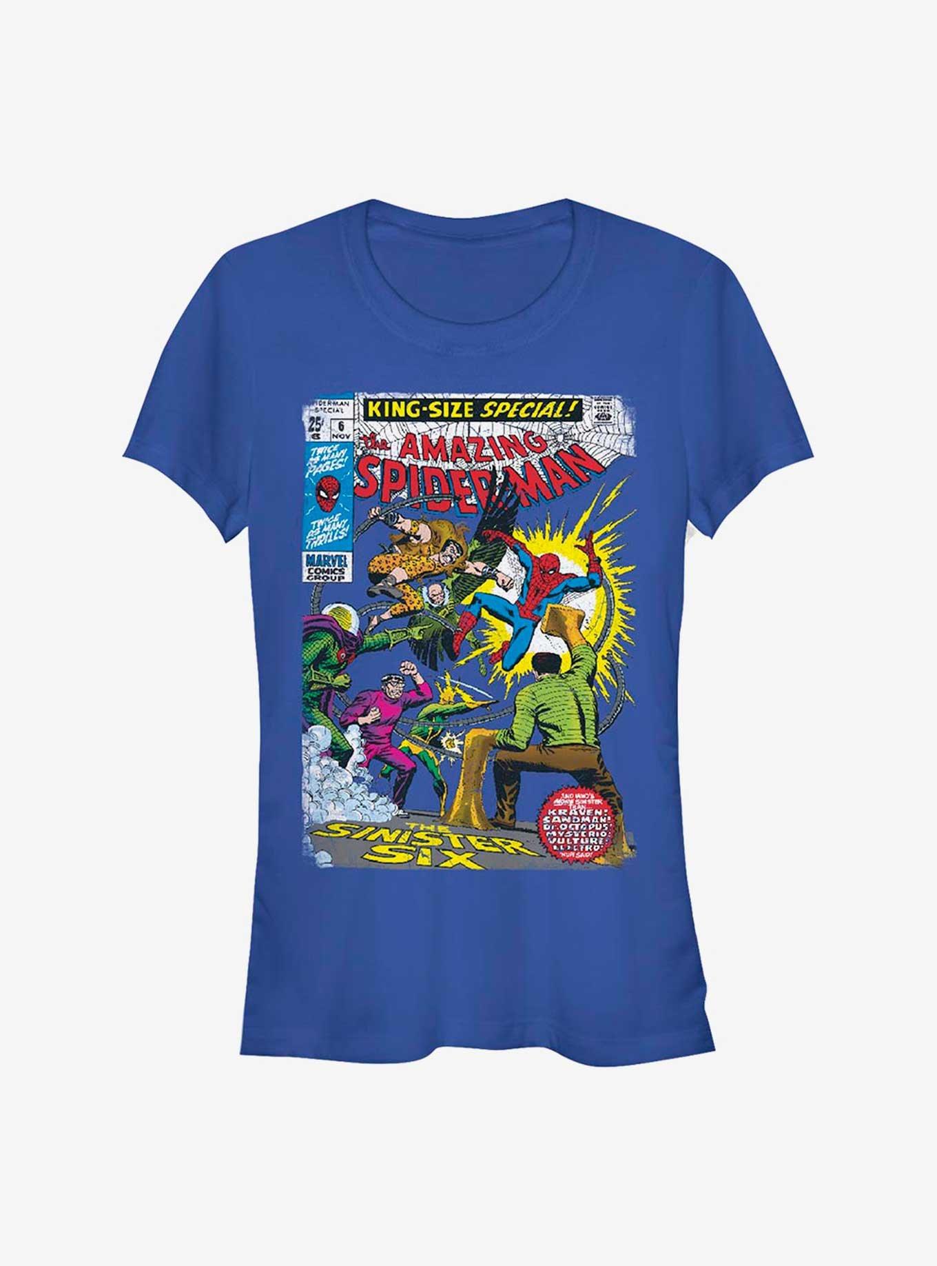 Marvel Spider-Man The Sinister Six Comic Girls T-Shirt, ROYAL, hi-res