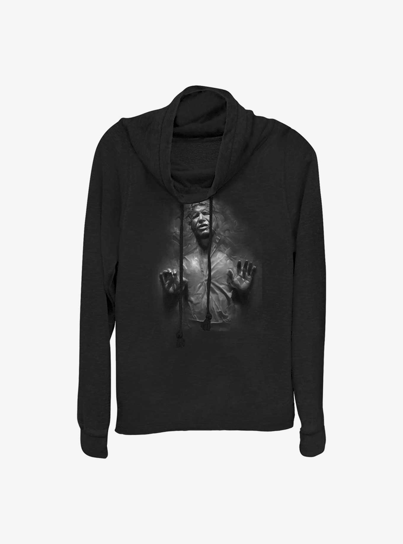 Star Wars Han Solo Carbonite Cowl Neck Long-Sleeve Top, BLACK, hi-res