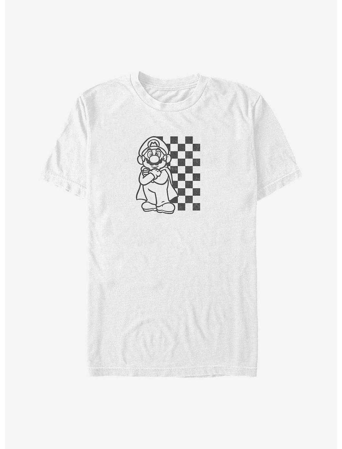 Nintendo Mario Checkered Mario T-Shirt, WHITE, hi-res