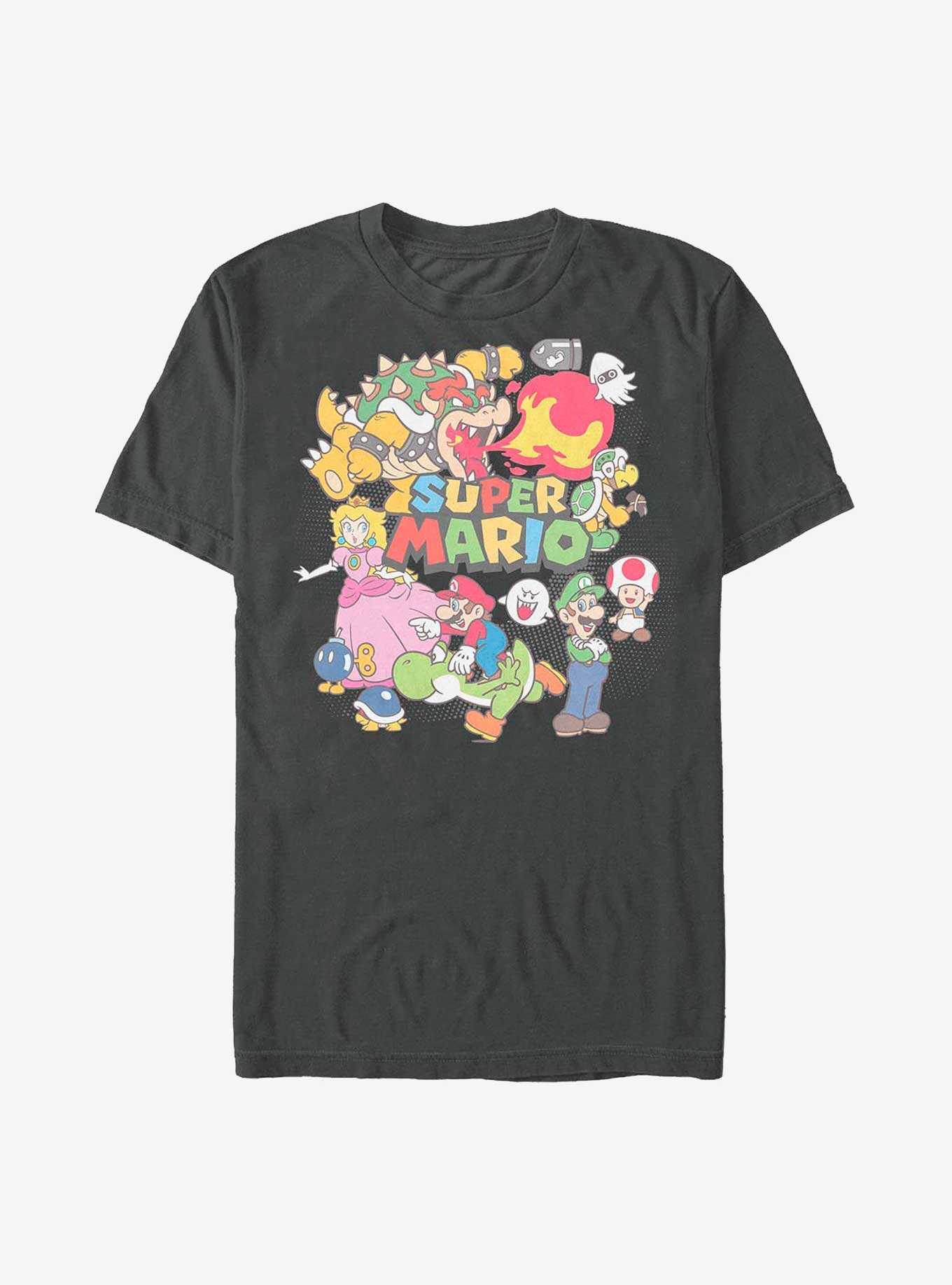 Nintendo Super Mario Color Character Collage T-Shirt, , hi-res