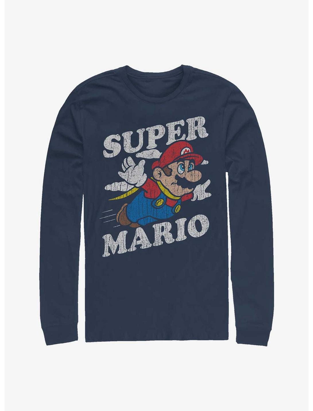 Nintendo Mario Flyin' High Long-Sleeve T-Shirt, NAVY, hi-res