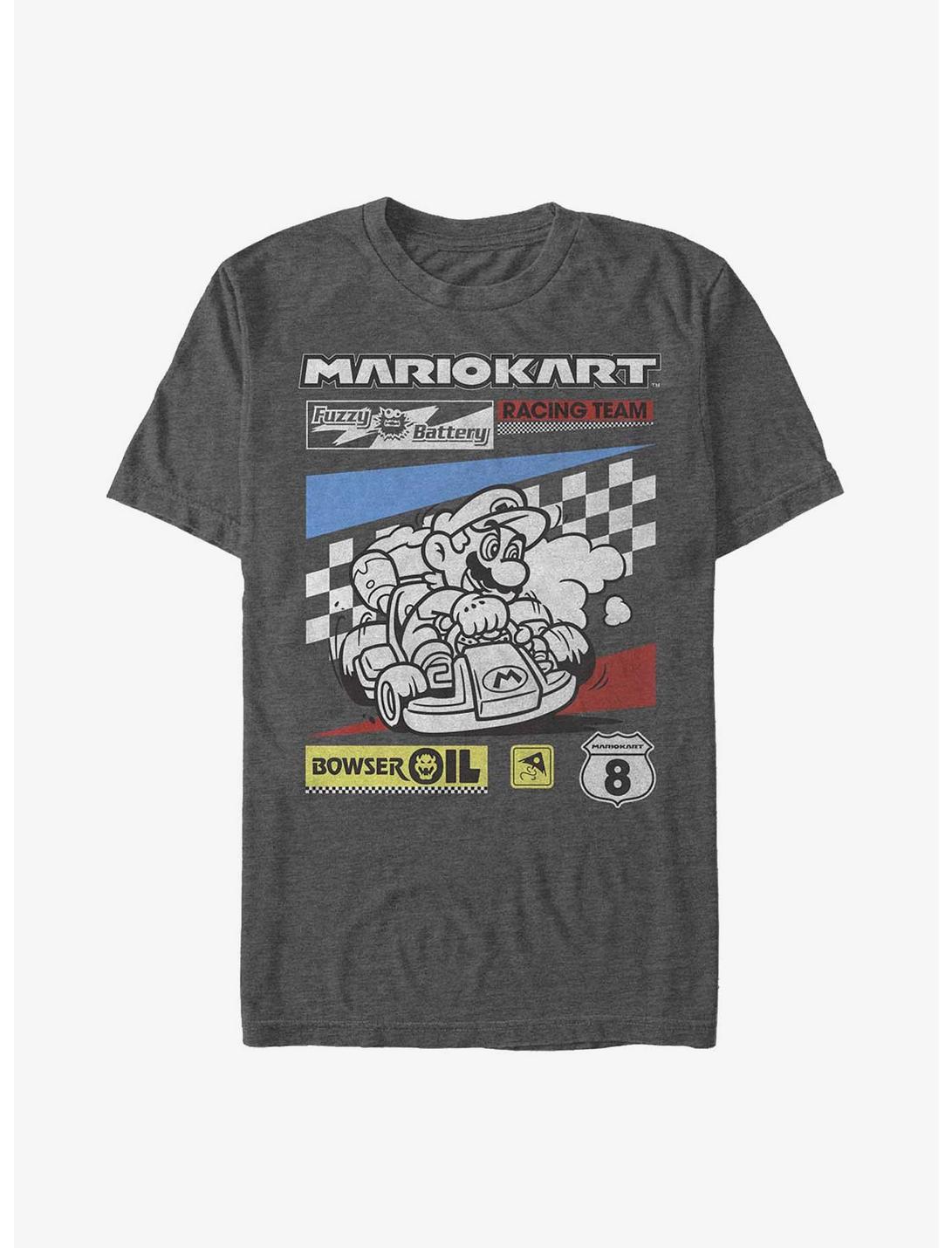 Nintendo Mario Kart Racing Team T-Shirt, CHAR HTR, hi-res